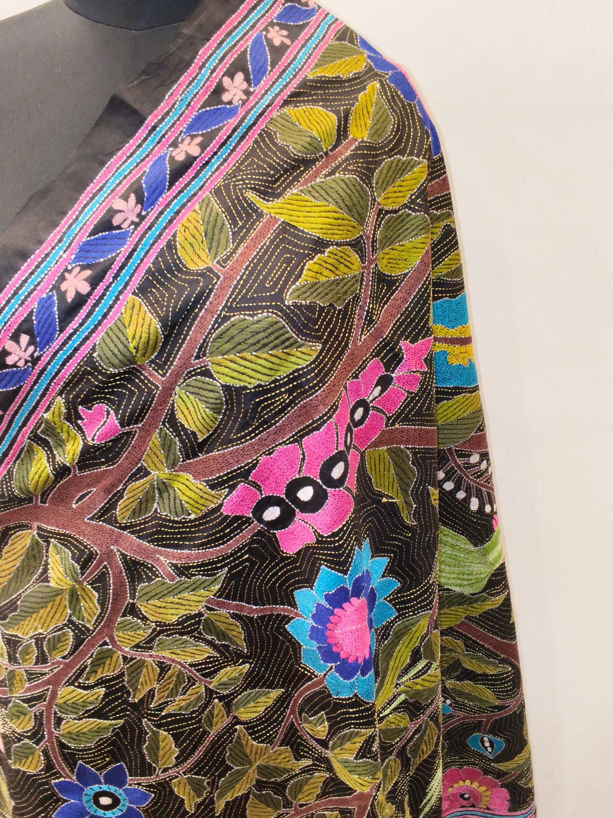 Pure Bangalore Silk Kantha Stitch Dupatta SN26KD98