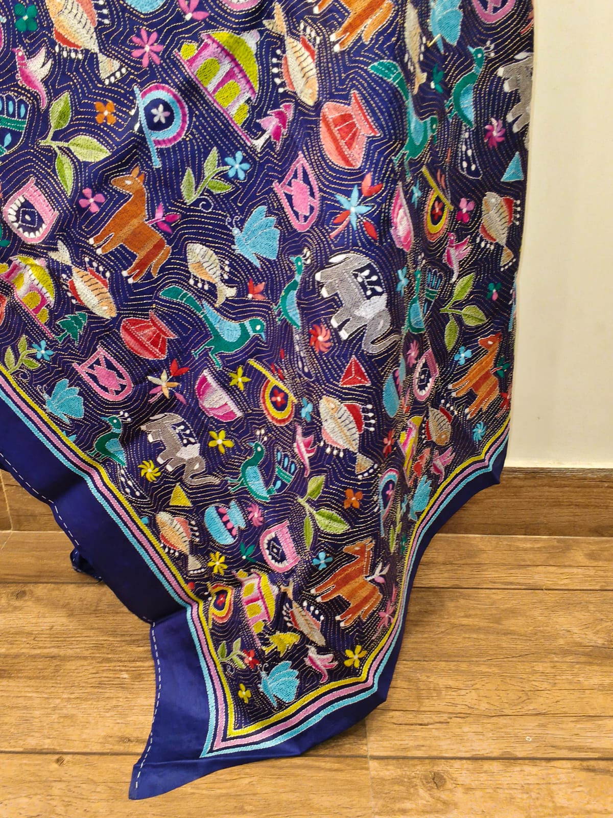 Pure Bangalore Silk Kantha Stitch Dupatta SN26KD103