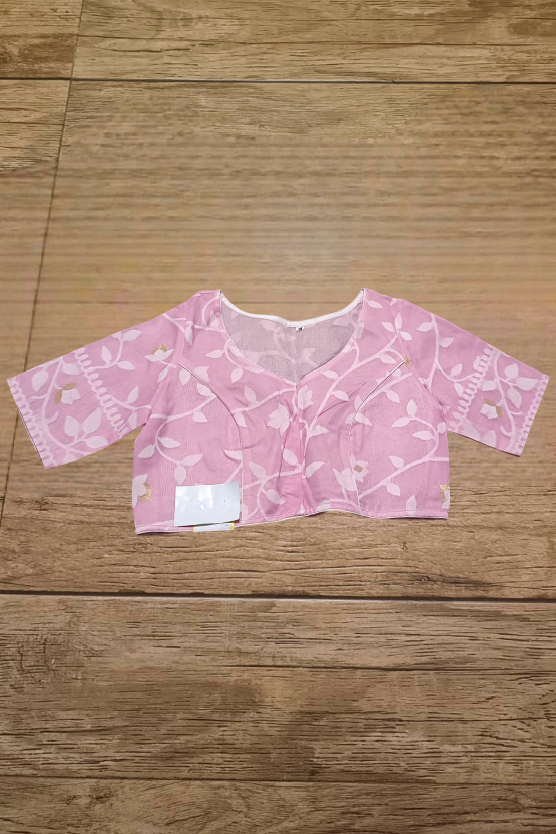 Glass Sleeve Resham Jamdani Blouse SN2025WP032