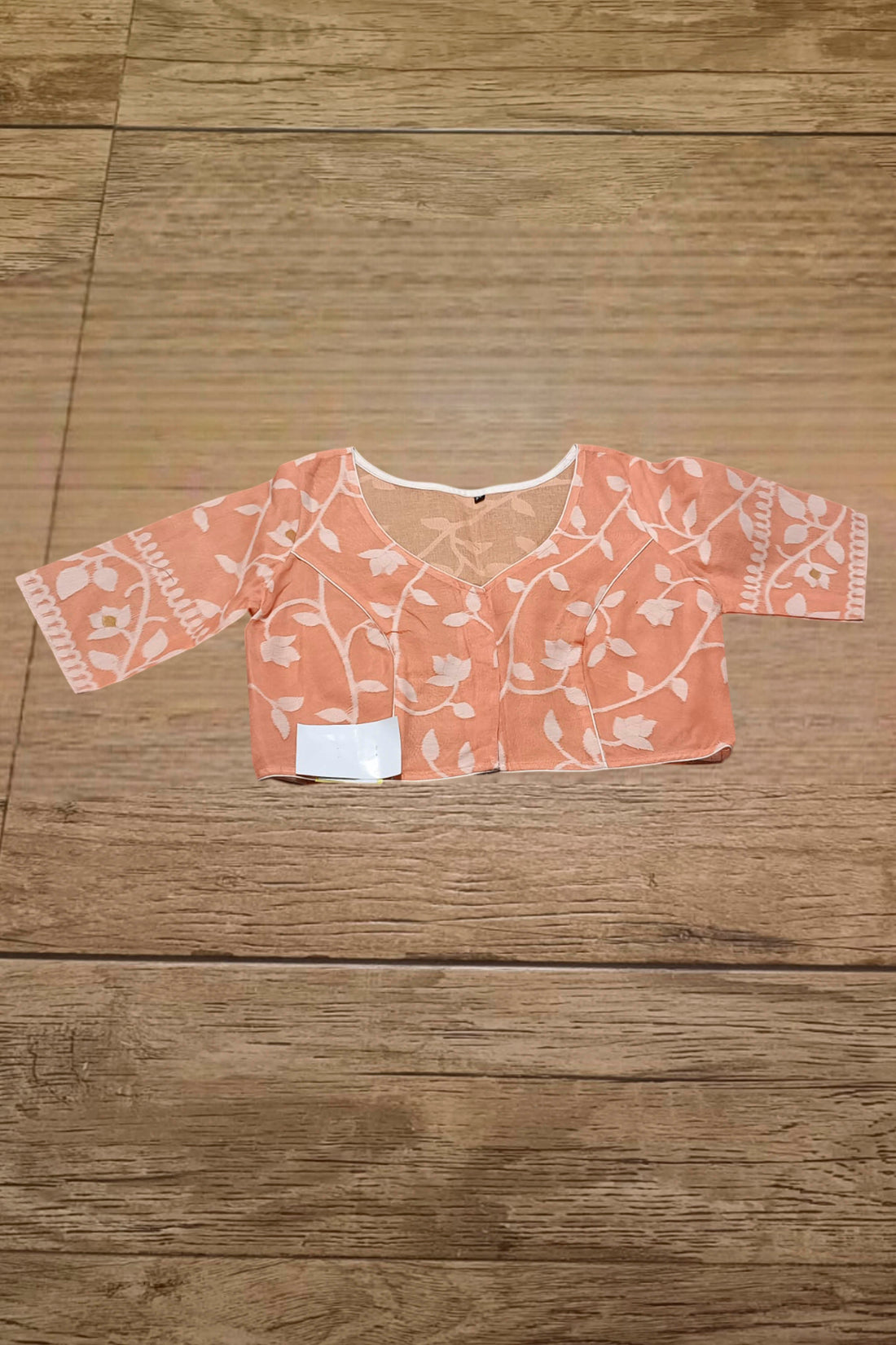 Glass Sleeve Resham Jamdani Blouse SN2025WP049