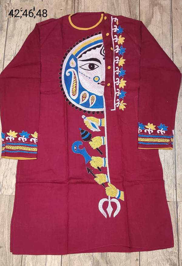Cotton Kantha Stitch (Hand Embroidery) Panjabi SN2023WPCK51