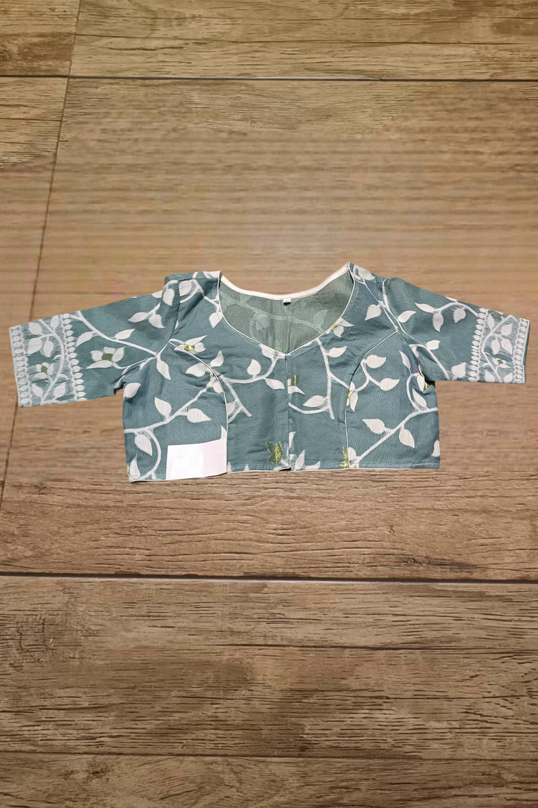 Glass Sleeve Resham Jamdani Blouse SN2025WP053