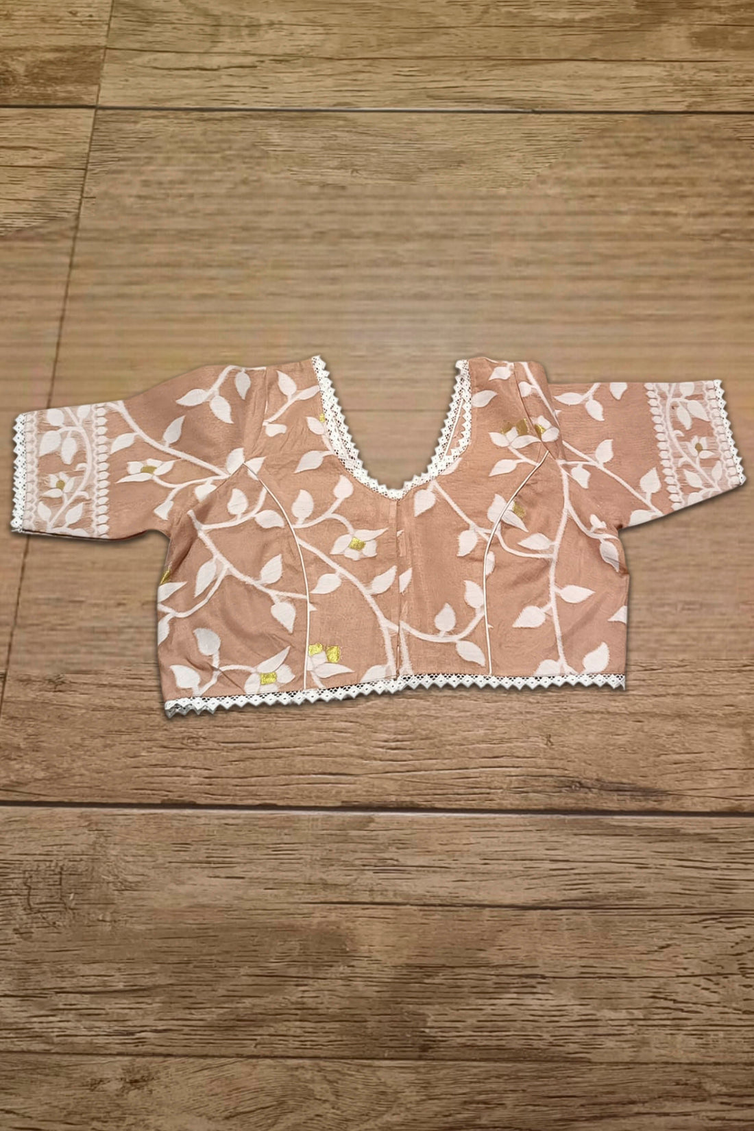 Glass Sleeve Resham Jamdani Blouse SN2025WP055