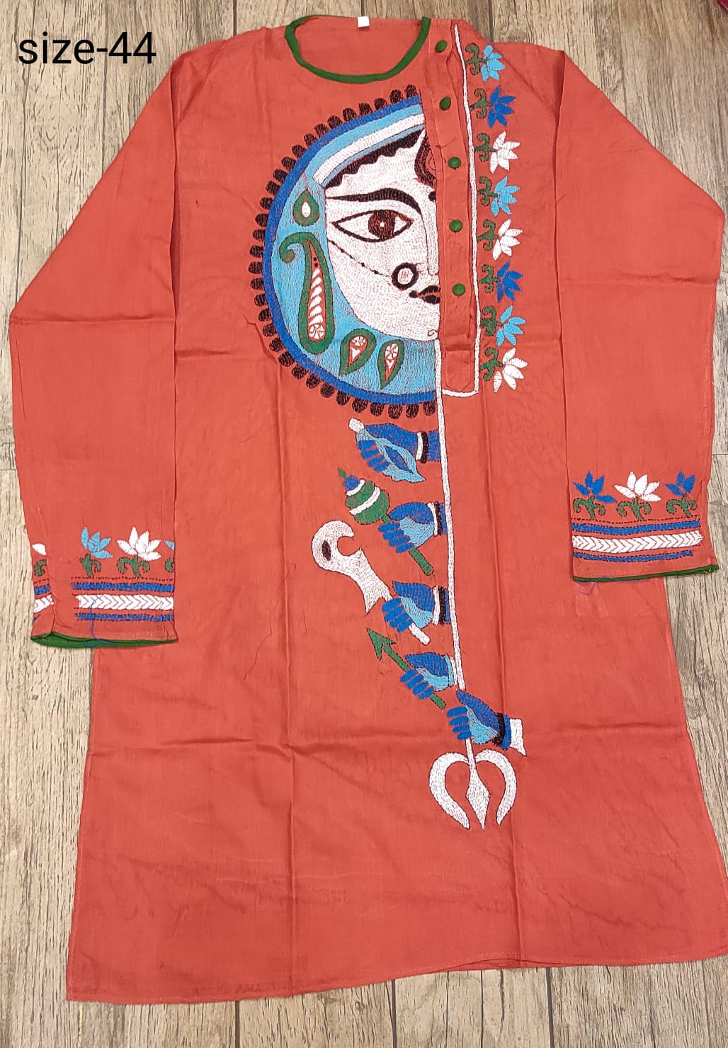 Cotton Kantha Stitch (Hand Embroidery) Panjabi SN2023WPCK59