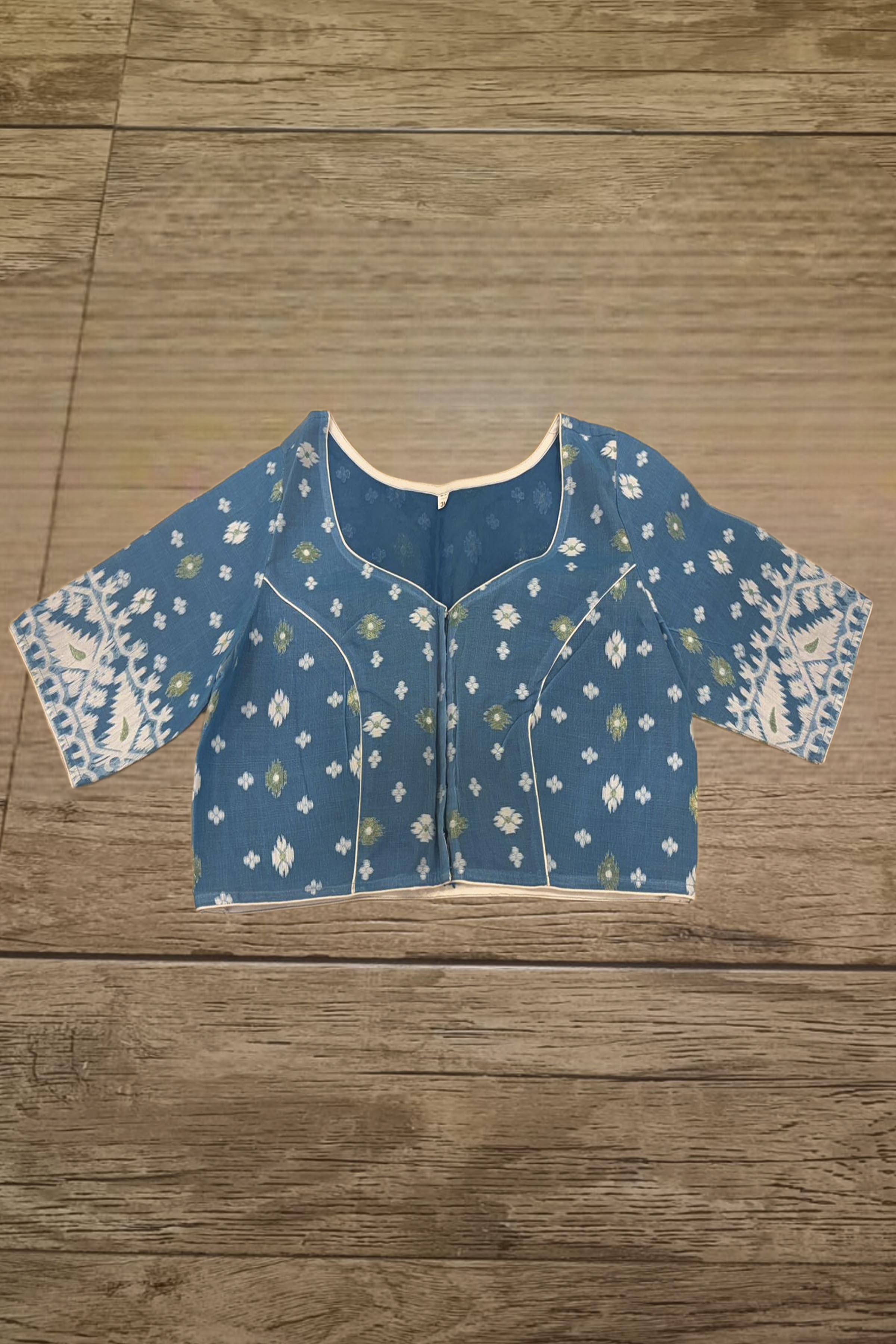 Glass Sleeve Resham Jamdani Blouse SN2026WP064