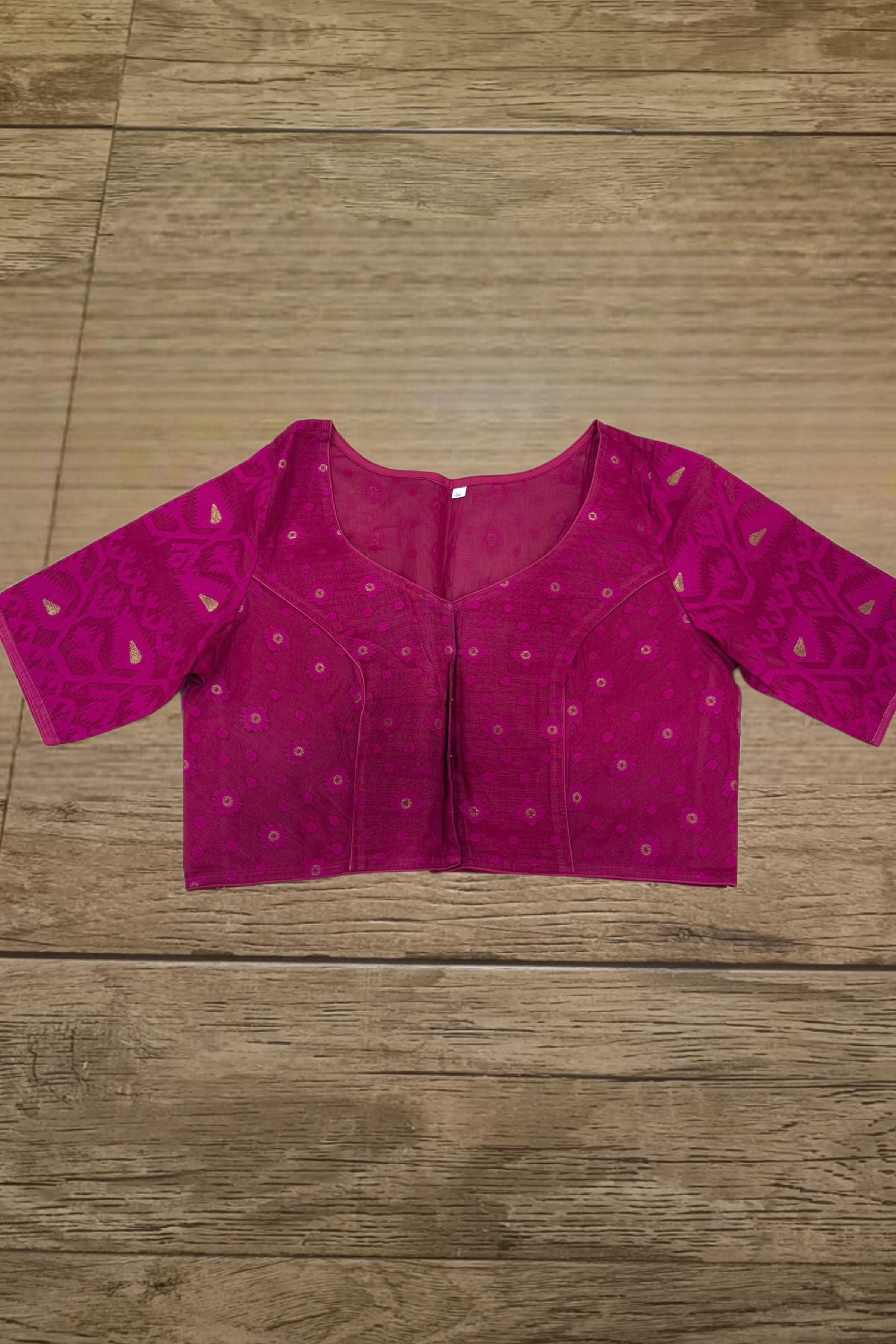 Glass Sleeve Resham Jamdani Blouse SN2026WP066