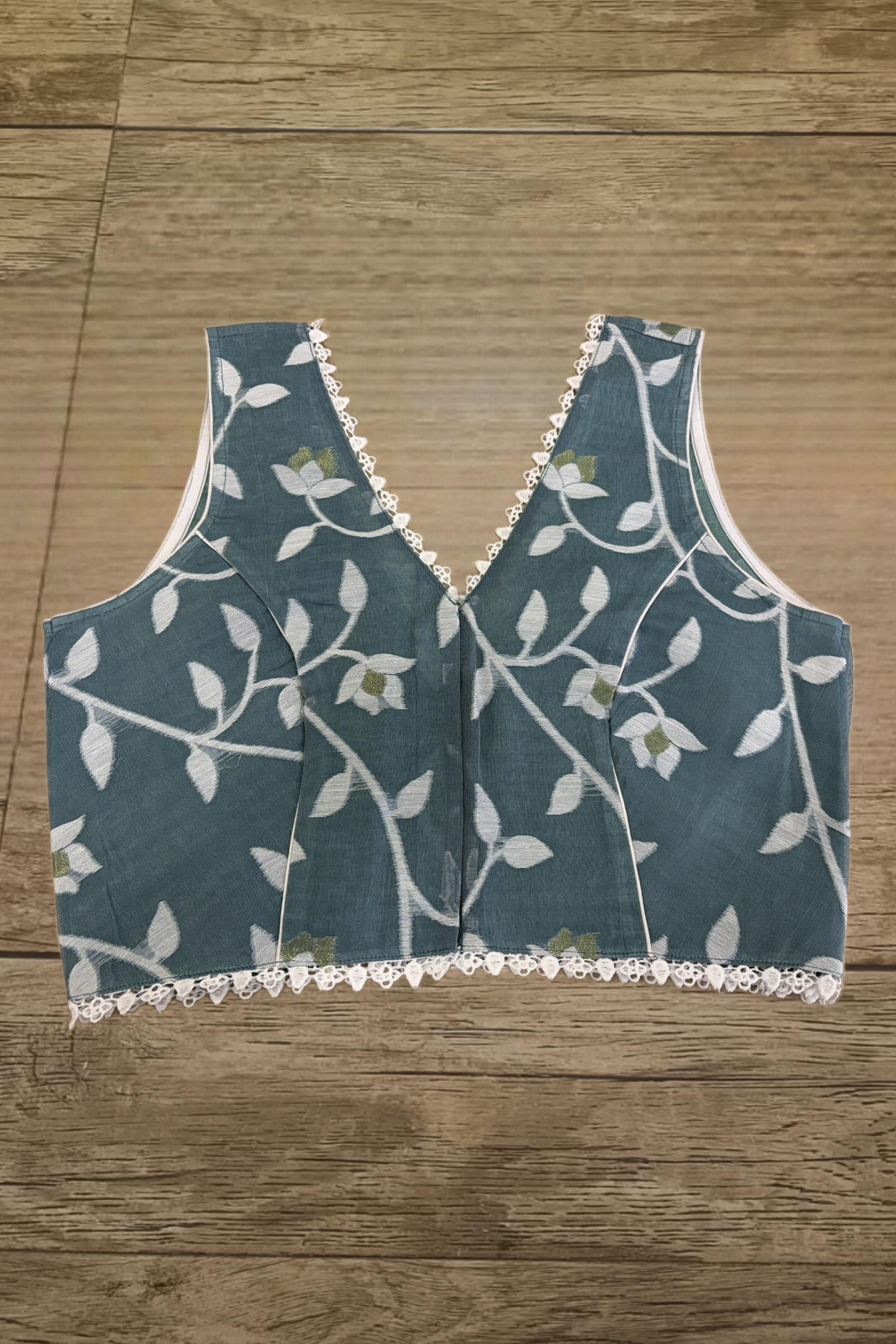 Sleeveless Rasham Jamdani Blouse SN2026WP072