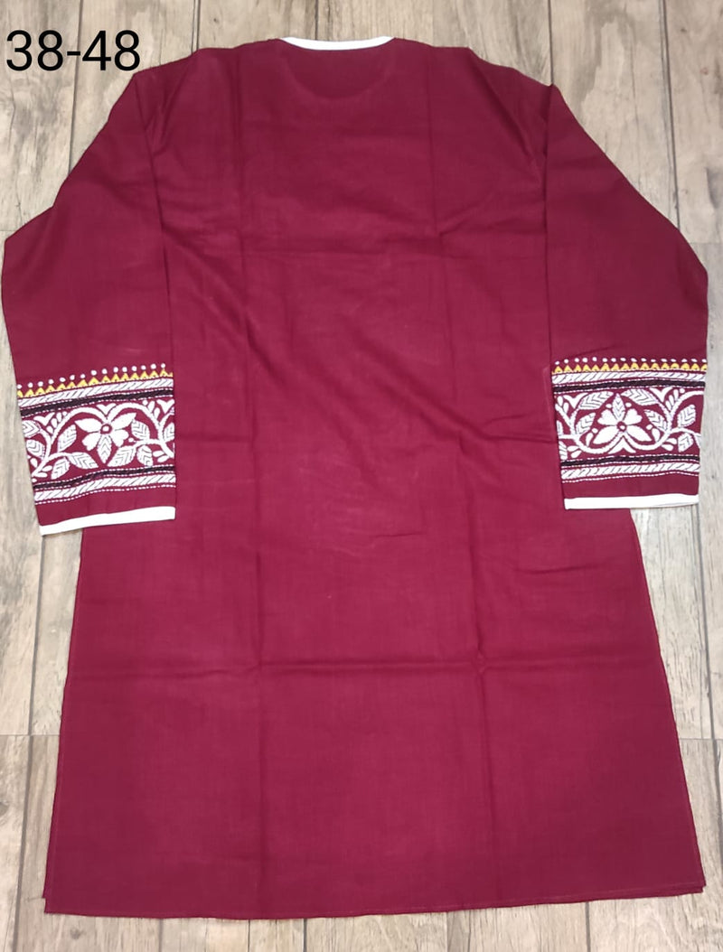 Cotton Kantha Stitch (Hand Embroidery) Panjabi SN2023WPCK82