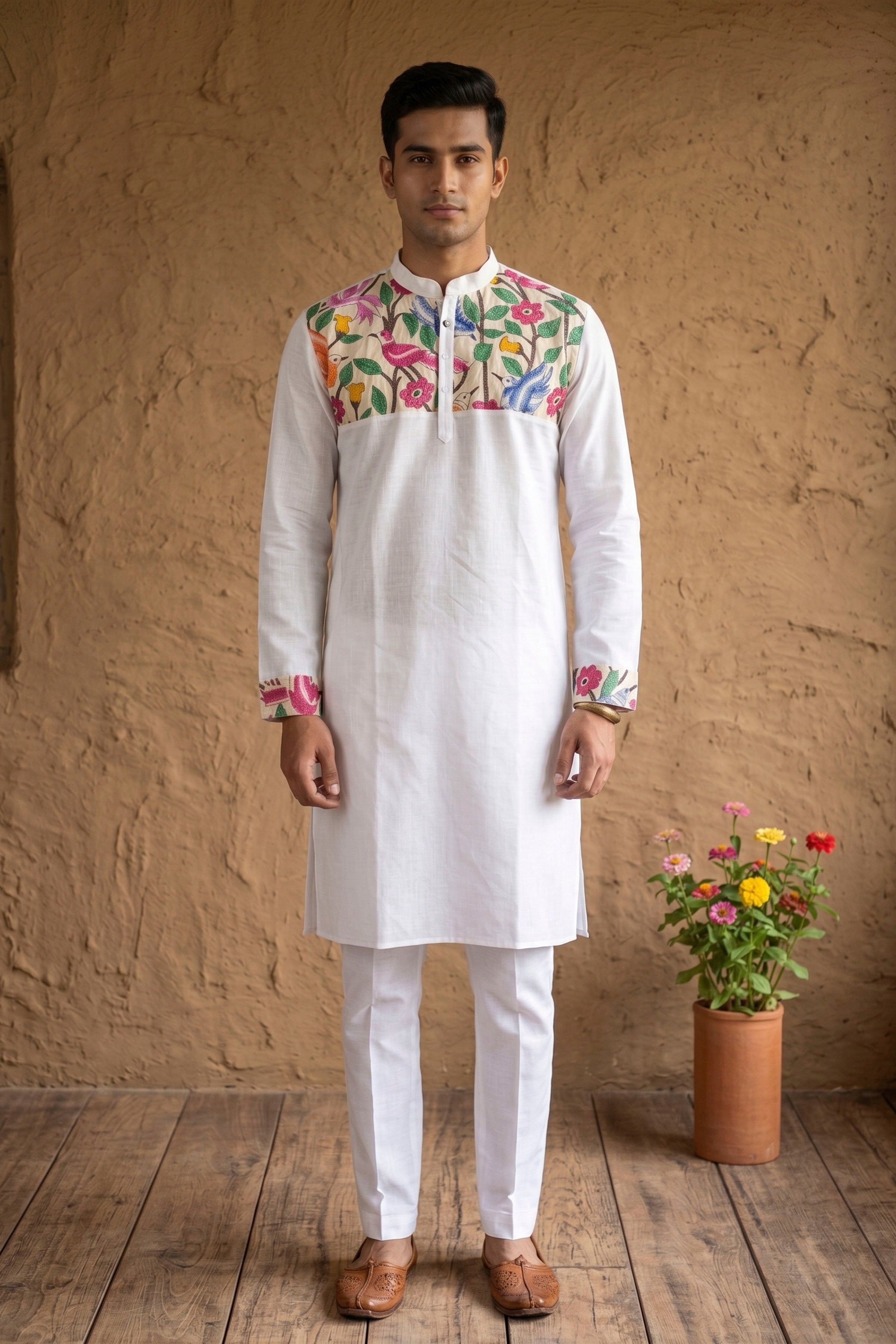 Cotton Kantha Stitch Patch Panjabi SN2023WPCK101