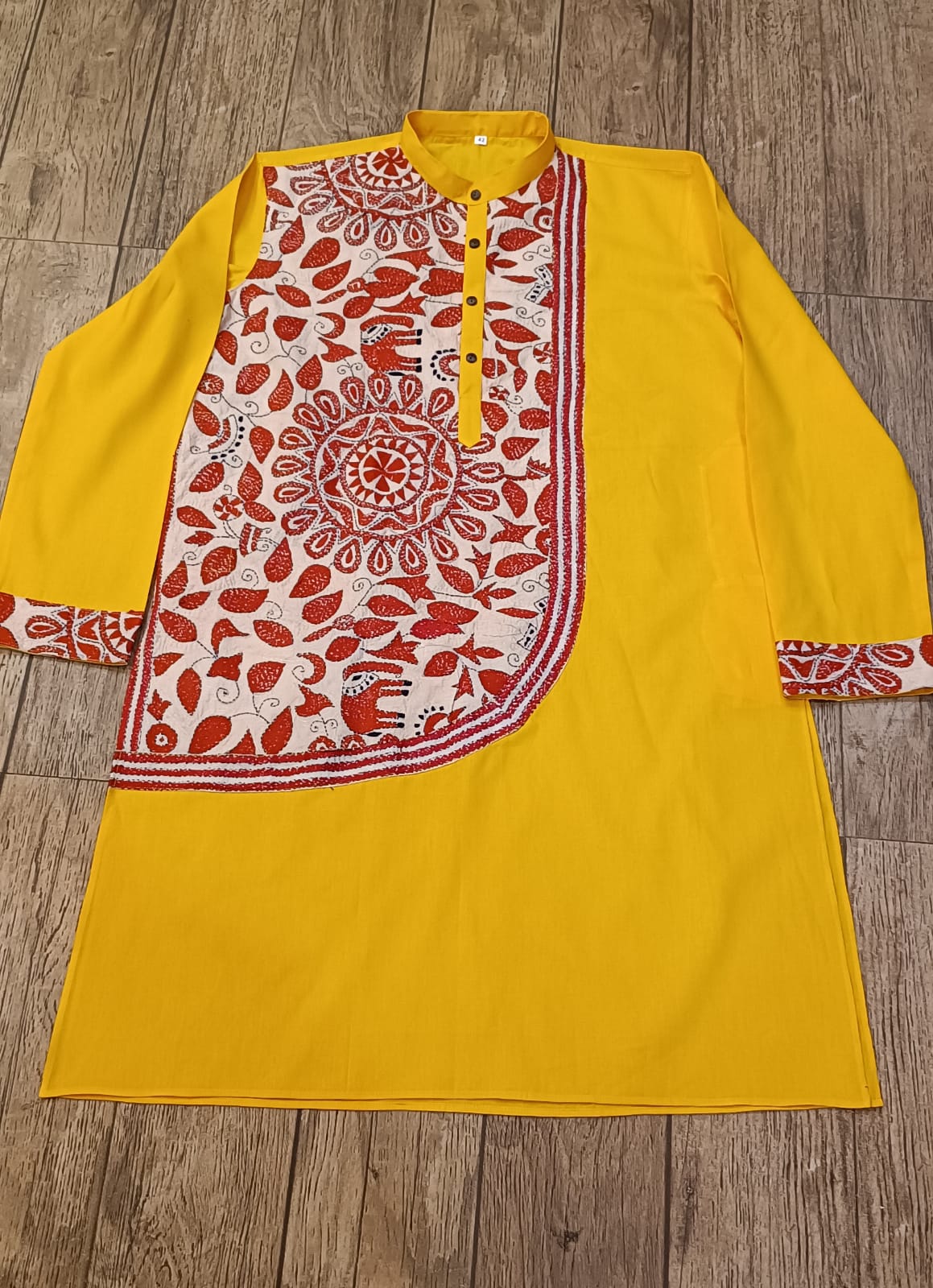 Cotton Kantha Stitch (Hand Embroidery) Panjabi SN2024WP115