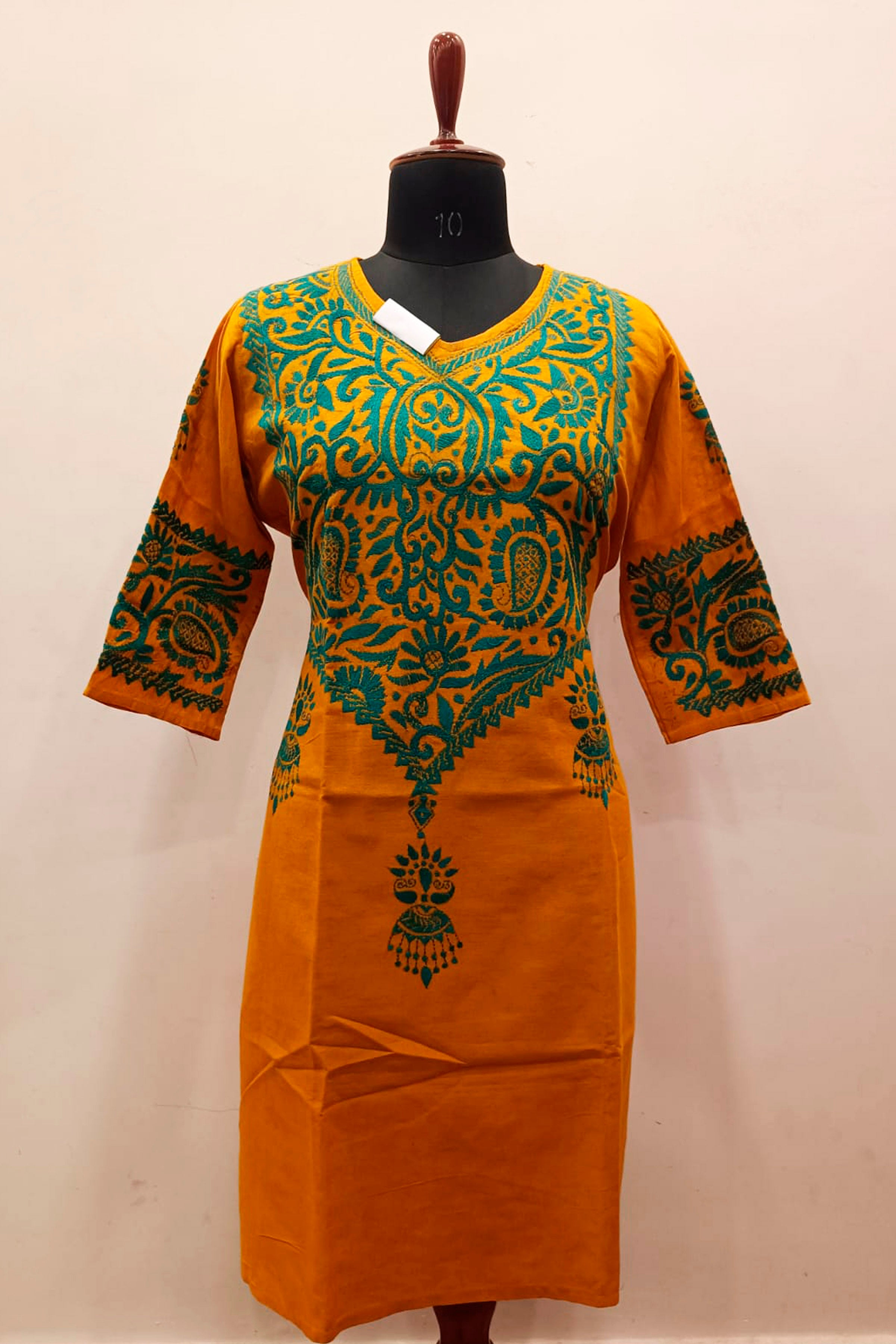 Pure Cotton Kurti With Exclusive Kantha Work SN2026WPCK151