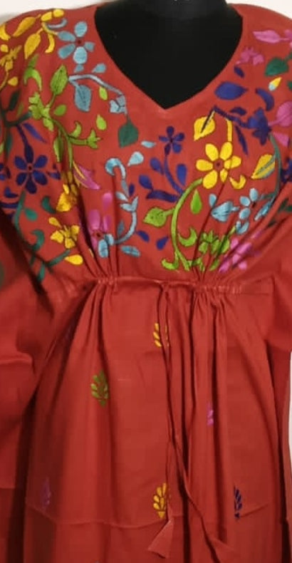 Kantha Hand Embroidery Cotton Kaftan SN26167