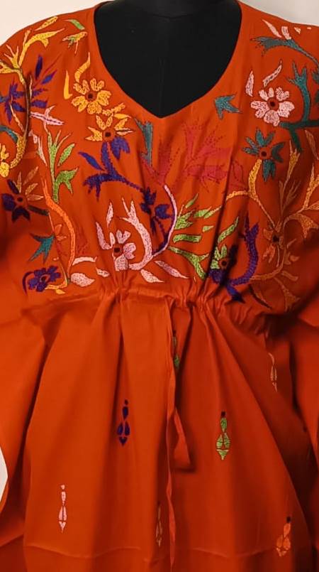 Kantha Hand Embroidery Cotton Kaftan SN26170