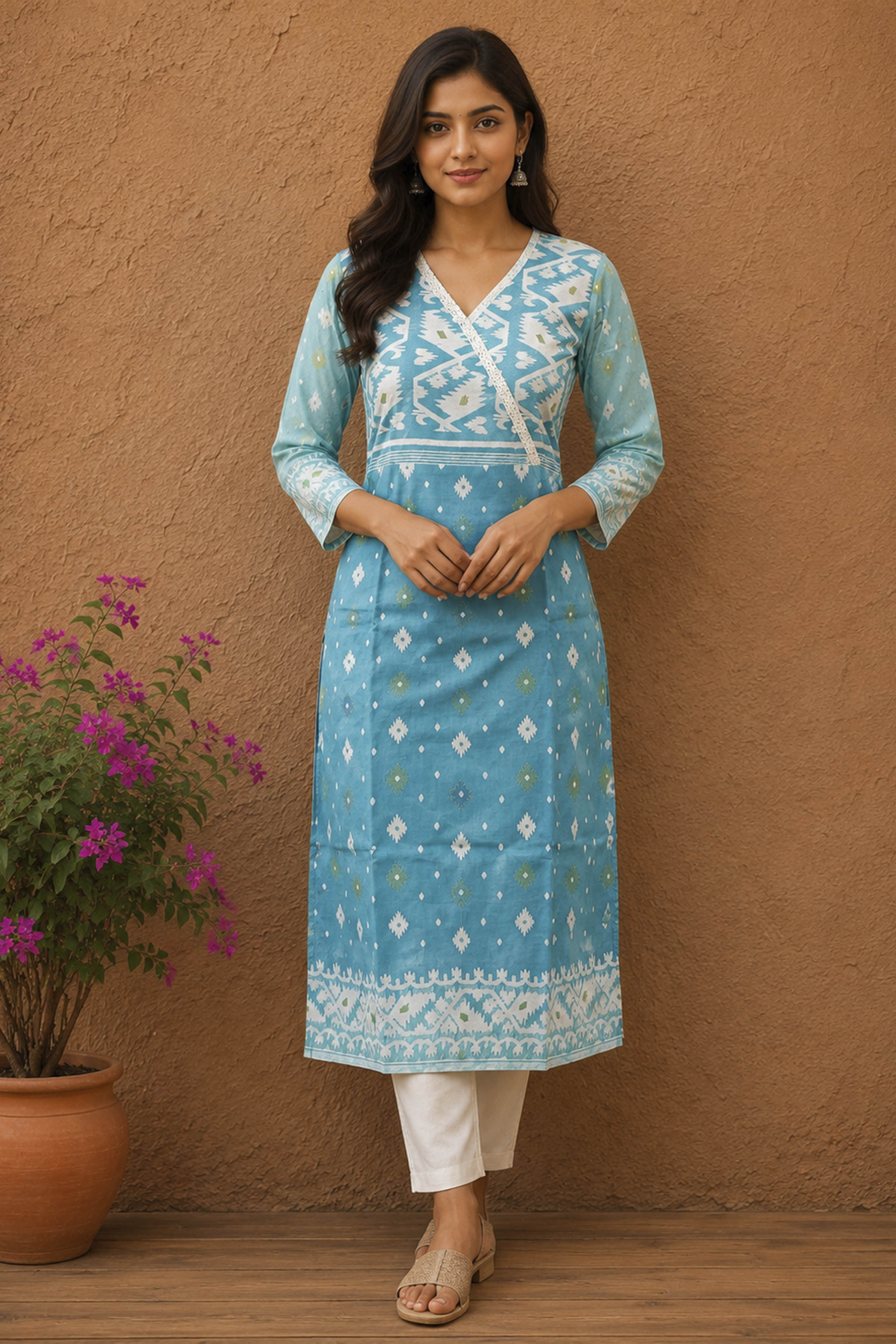 Resham Jamdani Kurti SN26WPRJ191