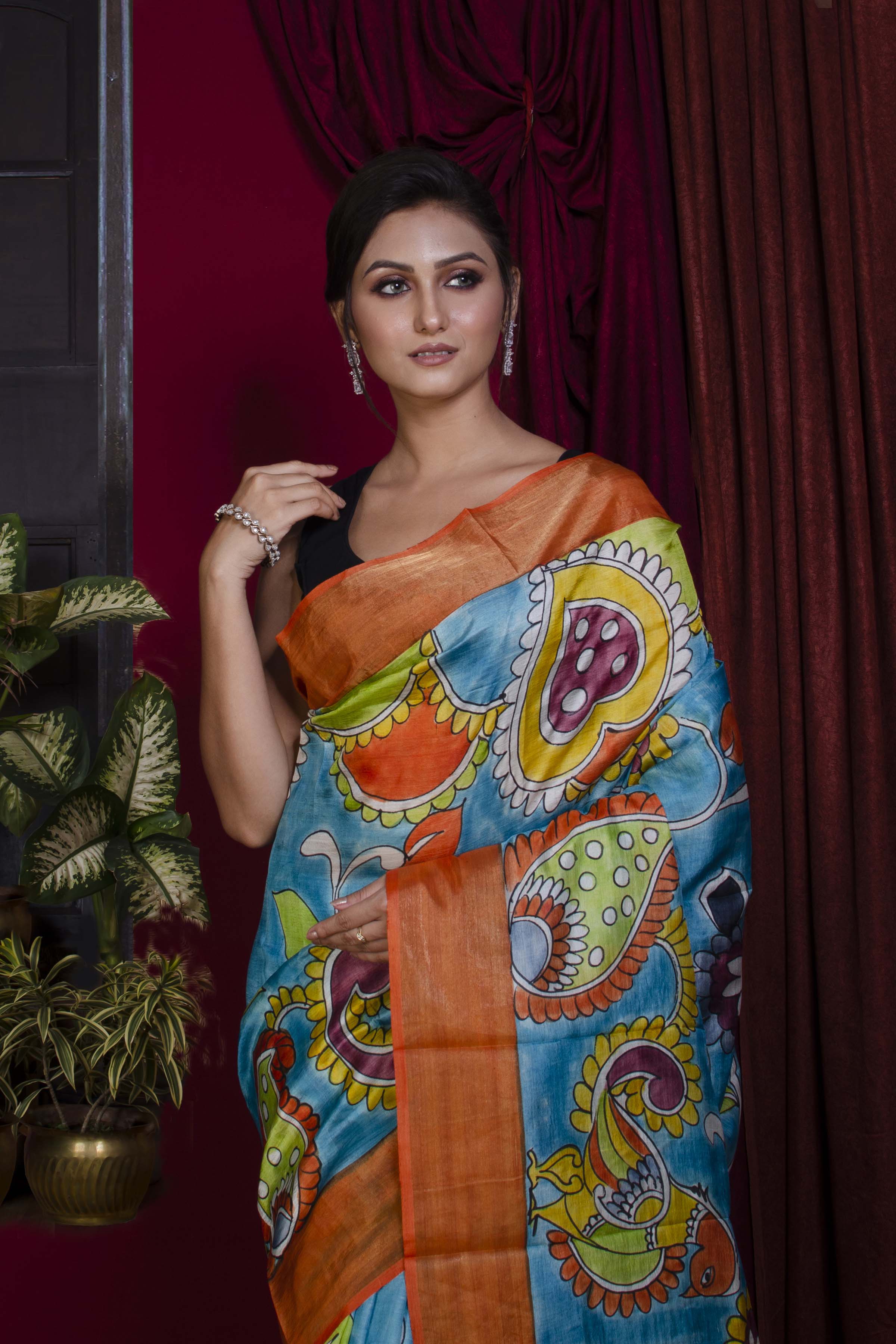 Pure Zari Tussar Hand Painted Saree SN20228016