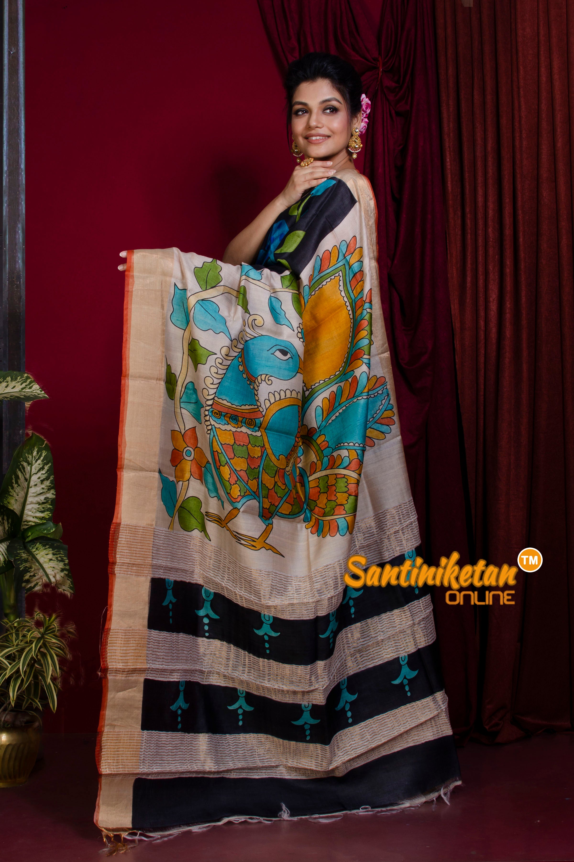 Pure Zari Tussar Hand Painted Saree SN20228244