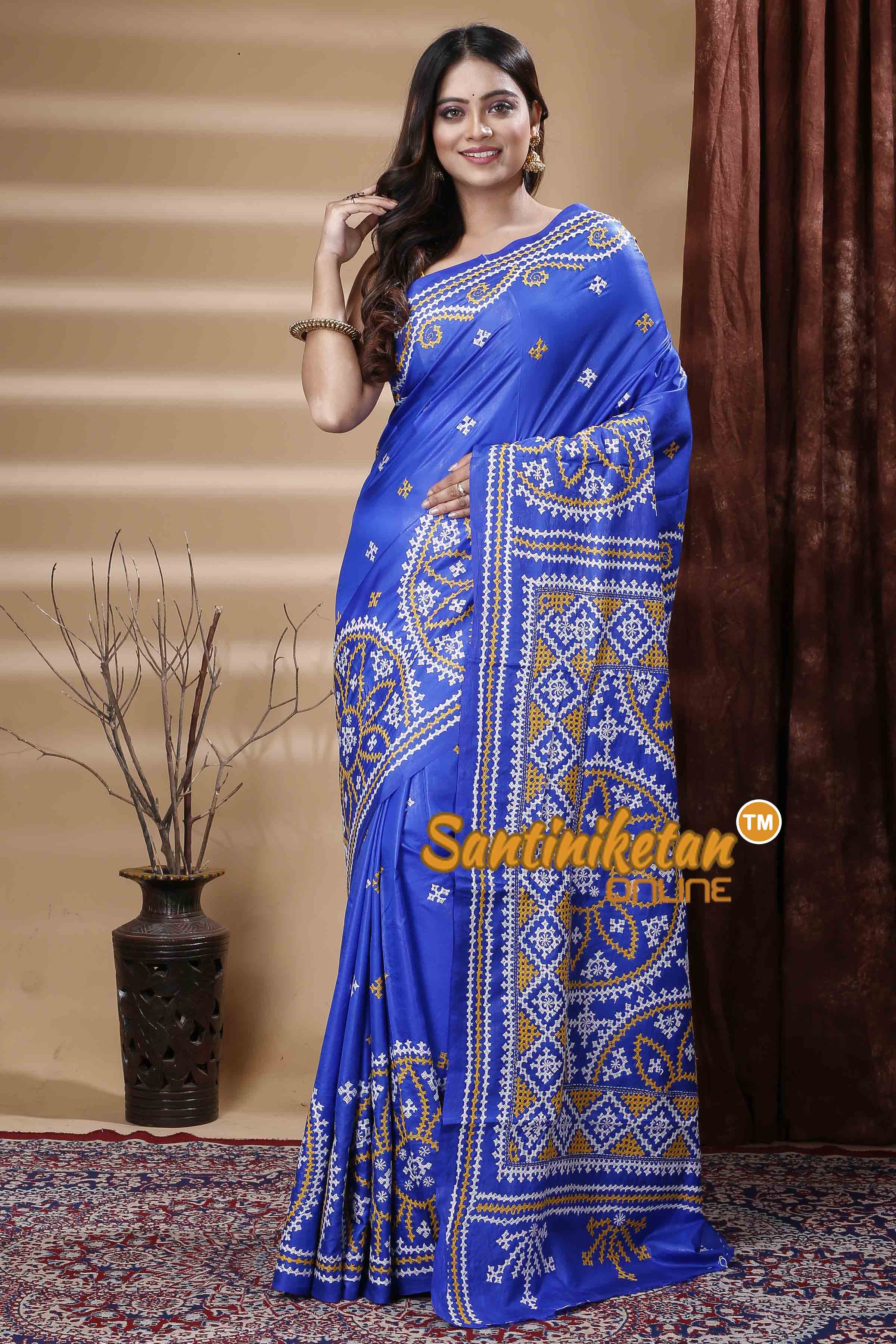 Pure Bangalore Silk Gujrati Stitch Saree SN202310658