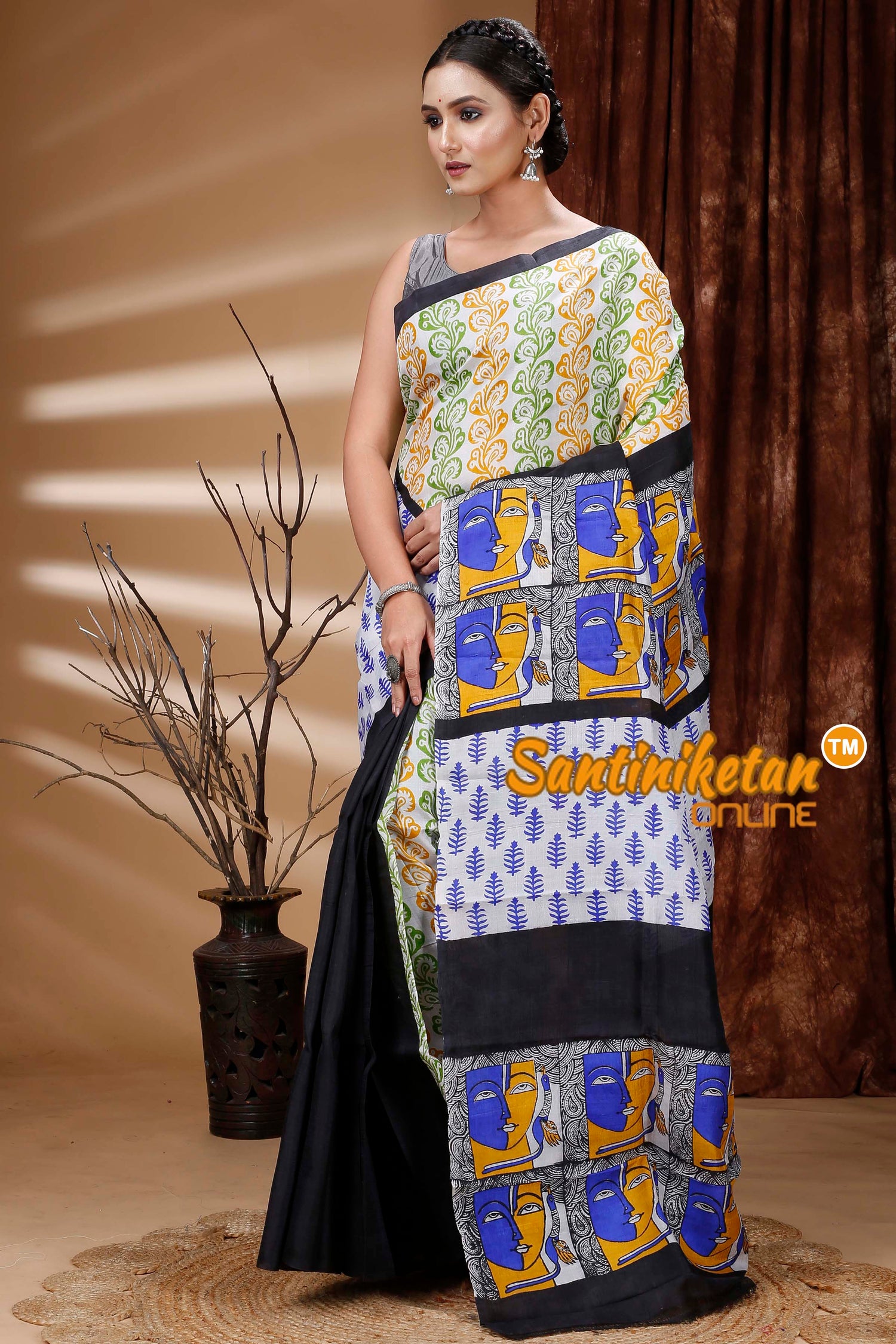 Hand Block On Murshidabad Silk SN202313355