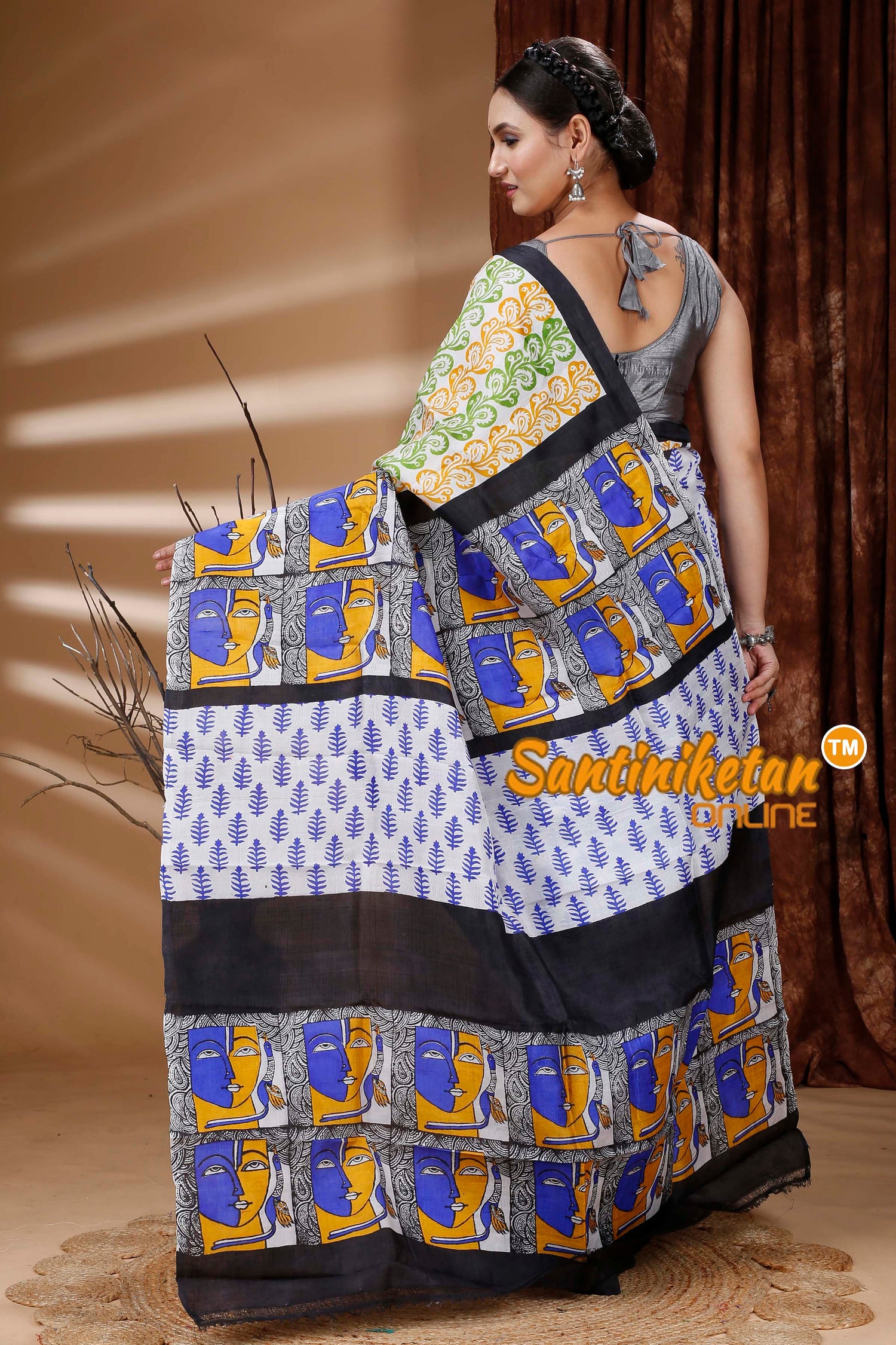 Hand Block On Murshidabad Silk SN202313355