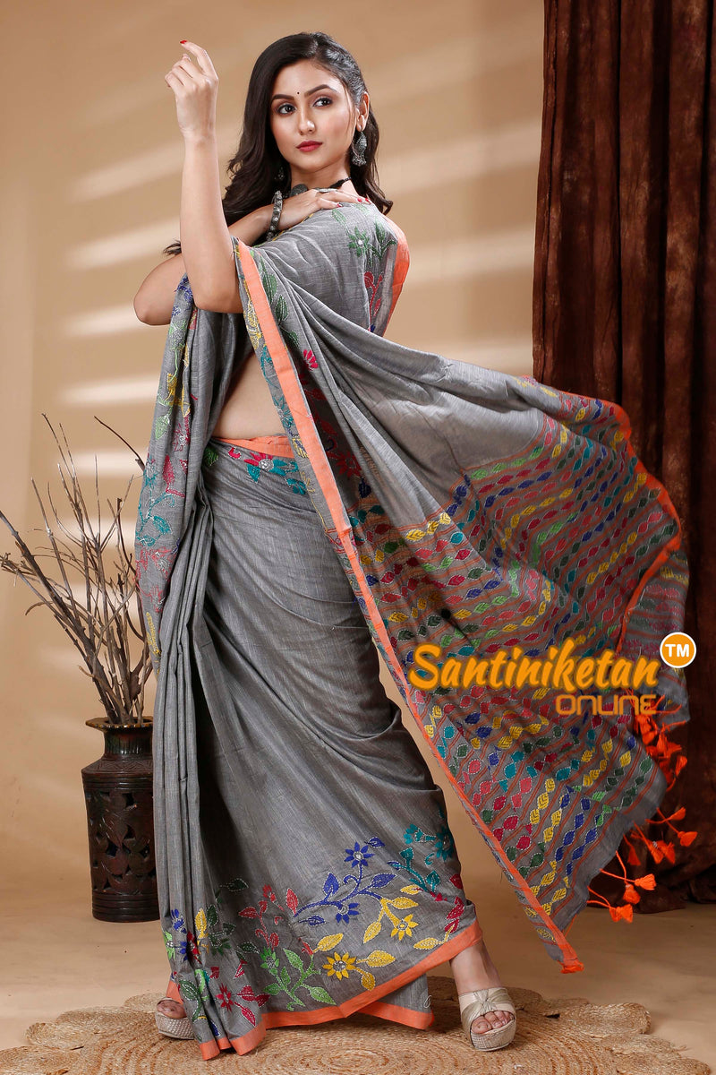 Pure Soft Cotton Kantha Stitch (Hand Embroidery) Saree SN202314020
