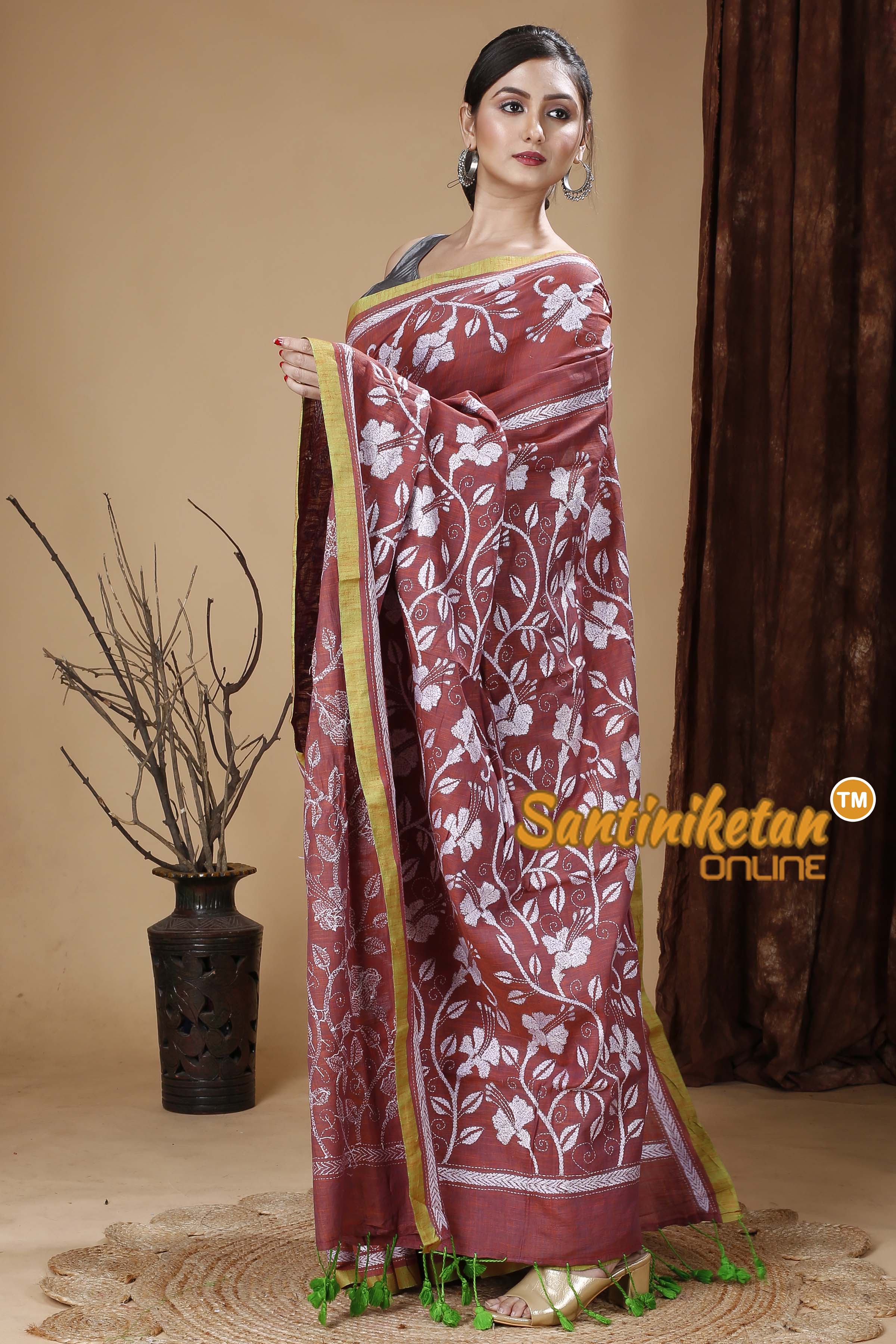 Pure Soft Cotton Kantha Stitch (Hand Embroidery) Saree SN202314378