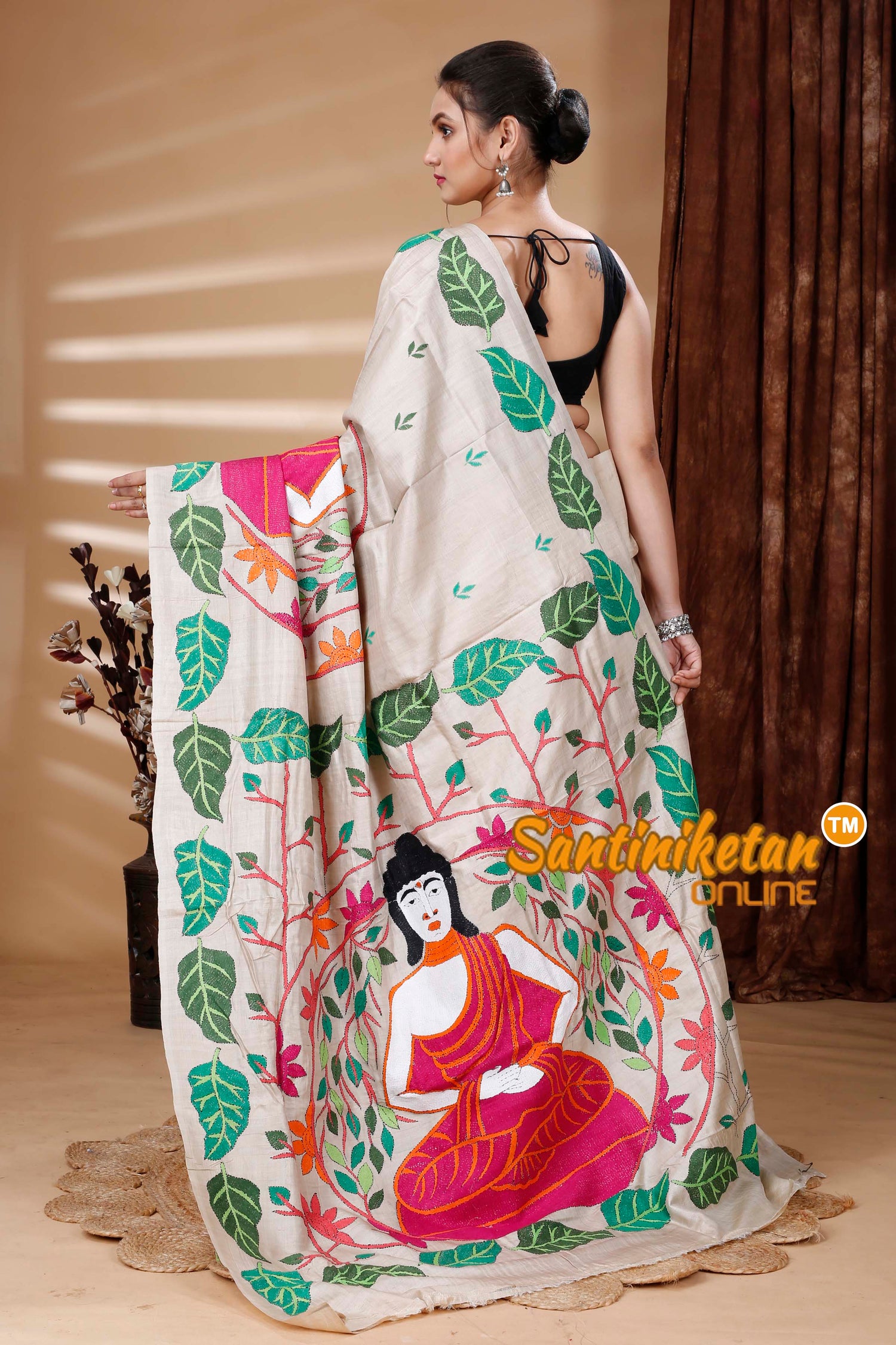 Pure Gachi Tussar Silk Kantha Stitch Saree SN202314810