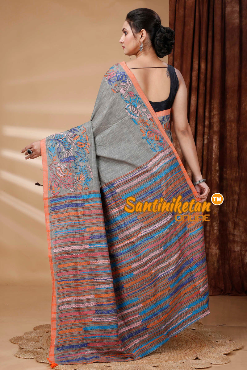 Pure Soft Cotton Kantha Stitch (Hand Embroidery) Saree SN202415241