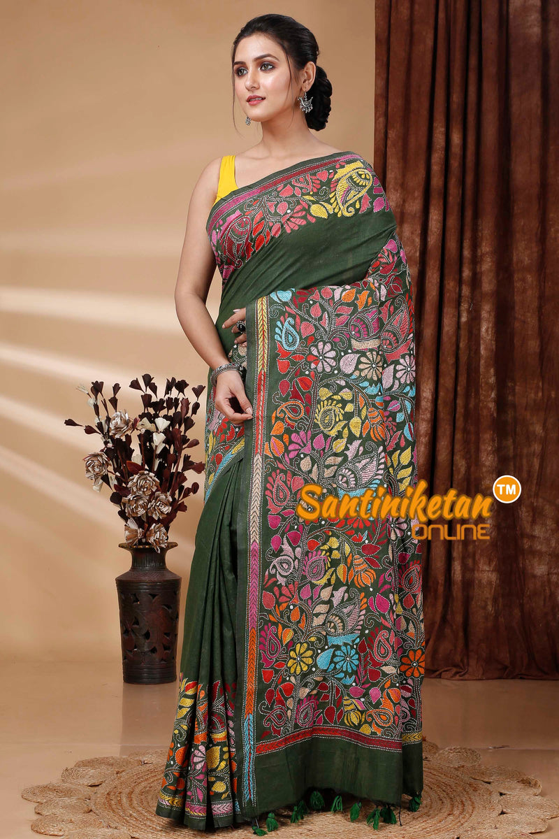 Pure Soft Cotton Kantha Stitch (Hand Embroidery) Saree SN202415392