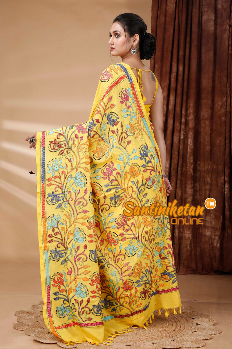 Pure Soft Cotton Kantha Stitch (Hand Embroidery) Saree SN202415417