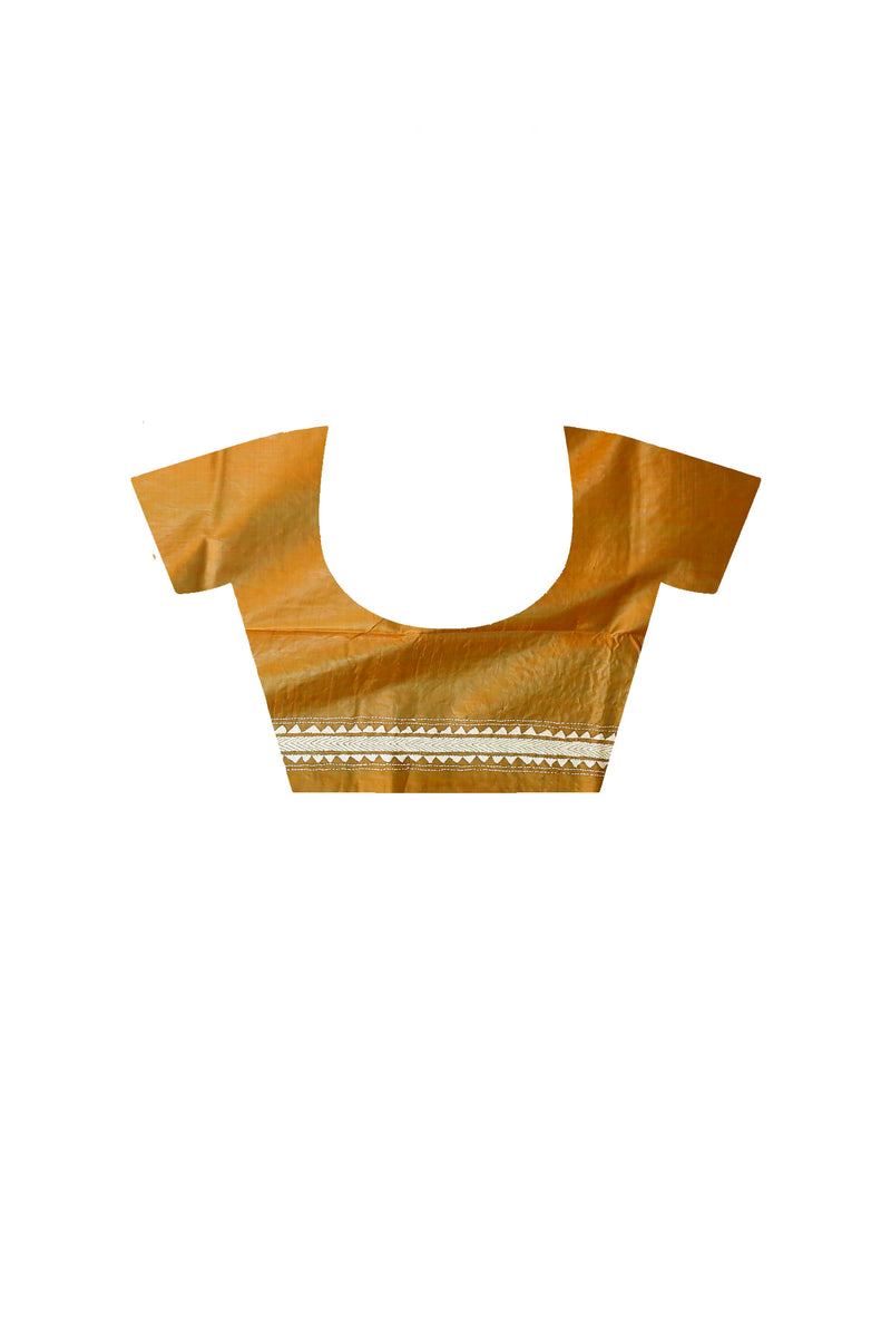 Bishnupuri (Katan) Silk Kantha Stitch Saree SN202415574