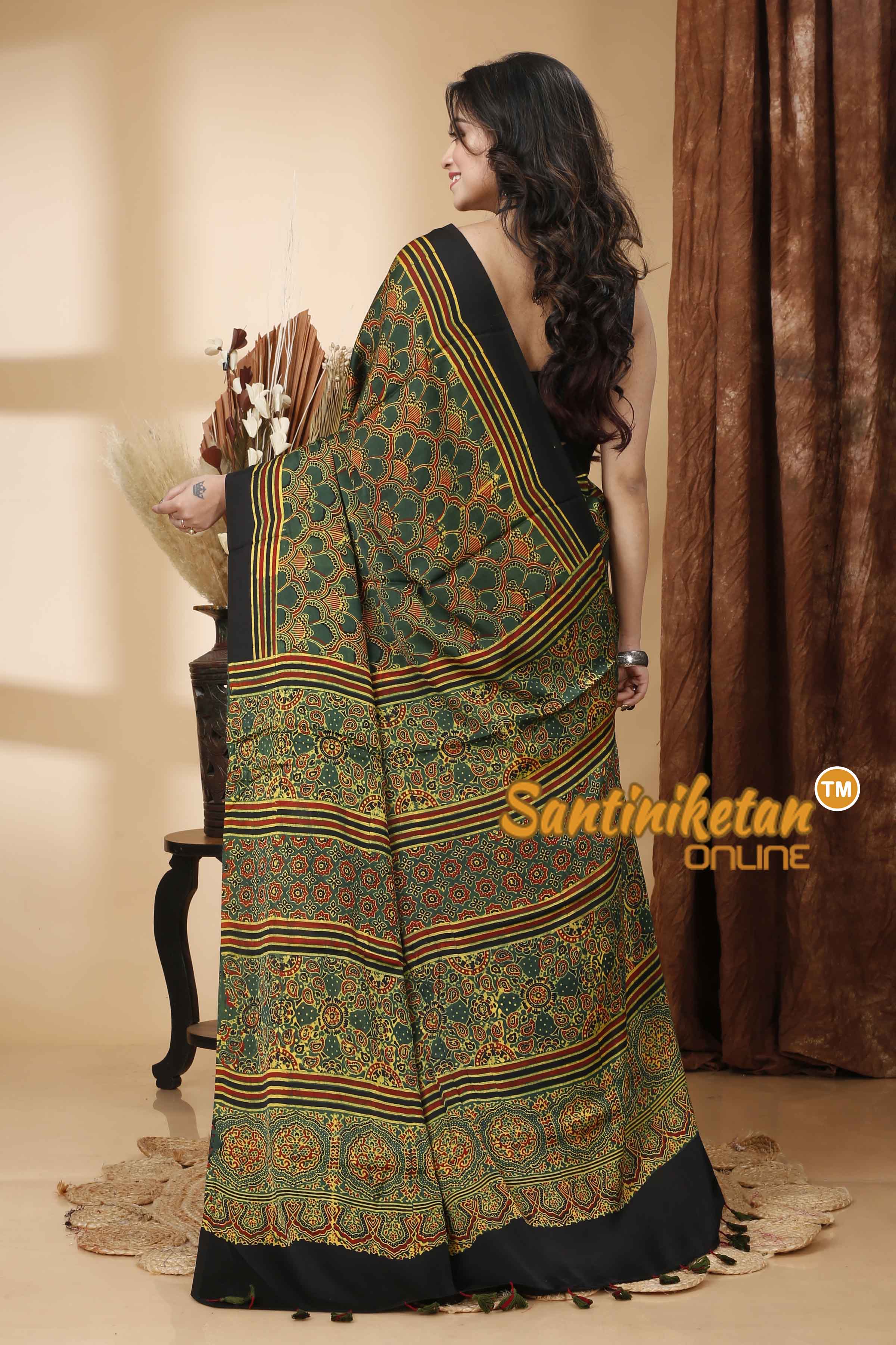 Ajrakh Hand Block On Modal Silk SN202415700