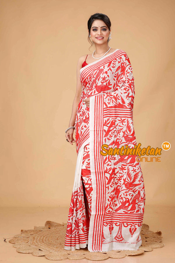 Pure Bangalore Silk Kantha Stitch Saree SN202315997