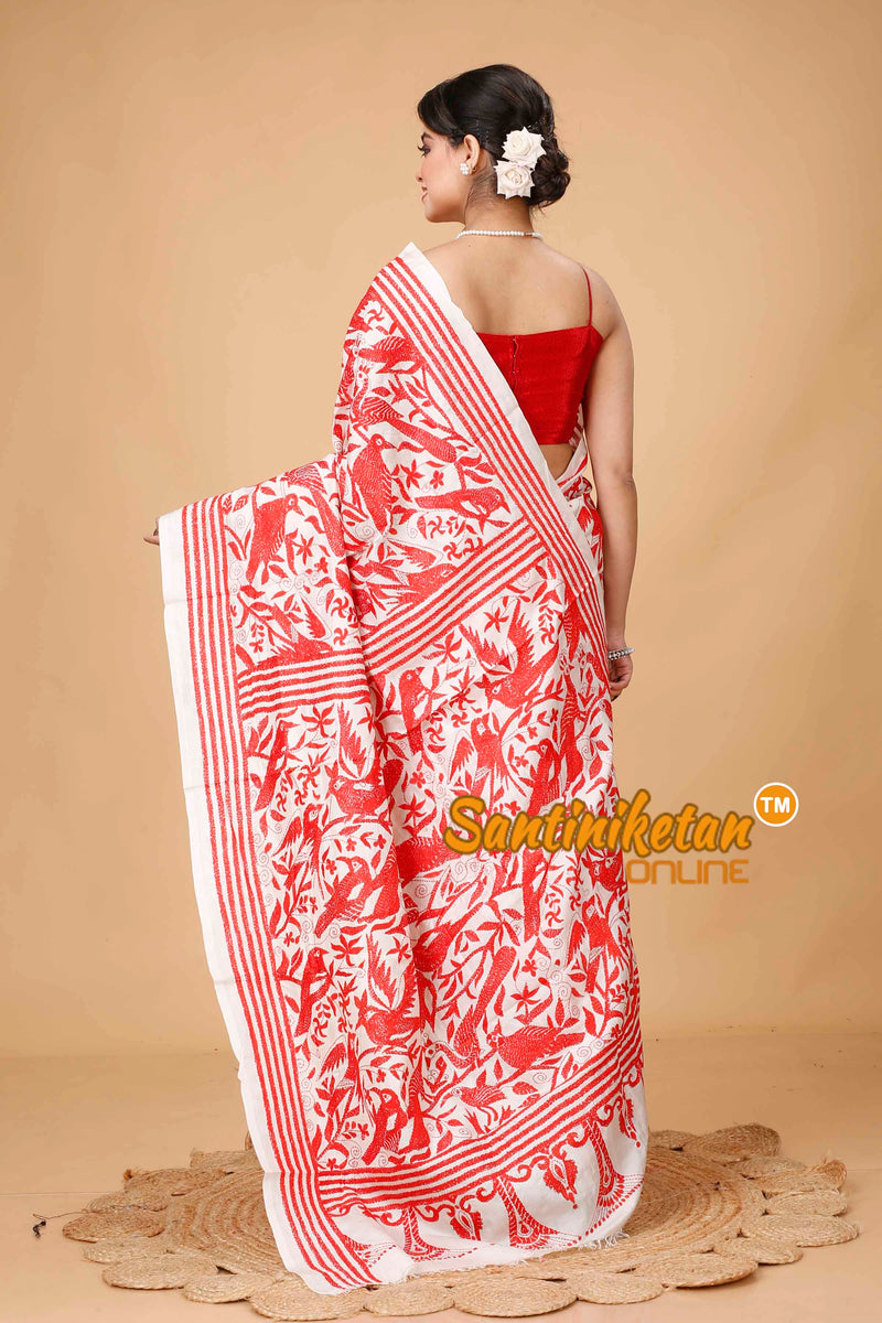 Pure Bangalore Silk Kantha Stitch Saree SN202315997