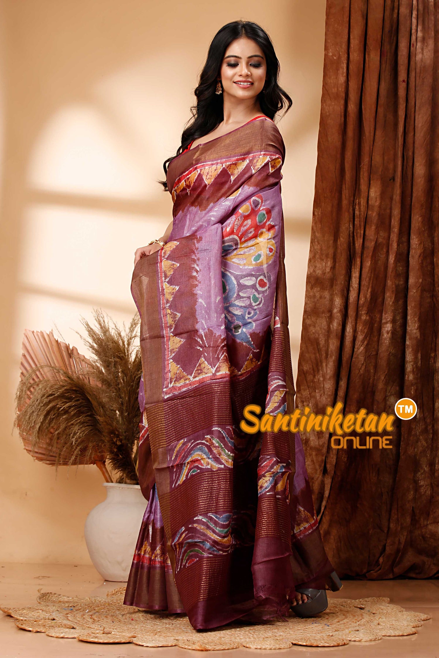 Hand Batik On Pure Zari Tussar Silk Saree SN202417906