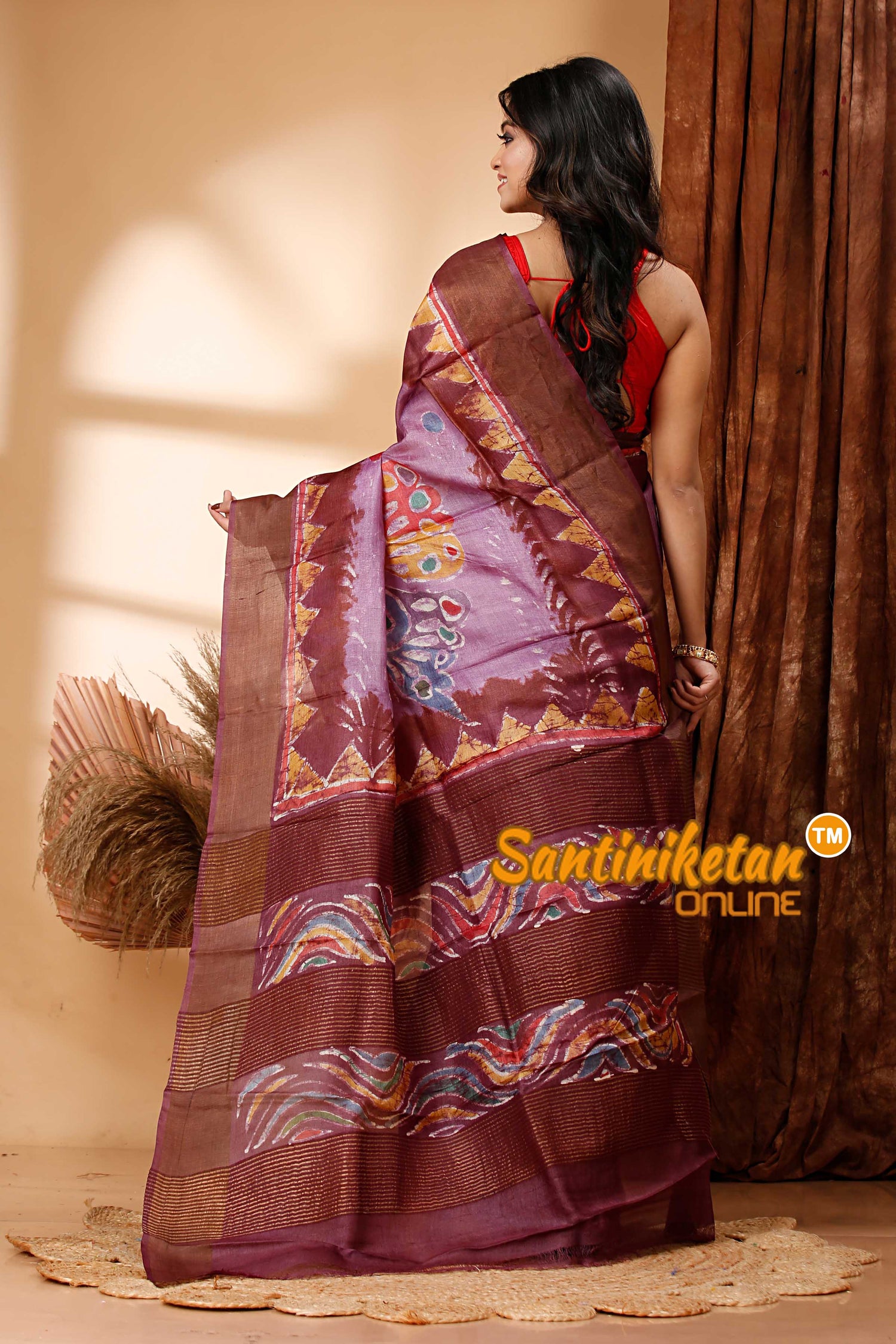 Hand Batik On Pure Zari Tussar Silk Saree SN202417906