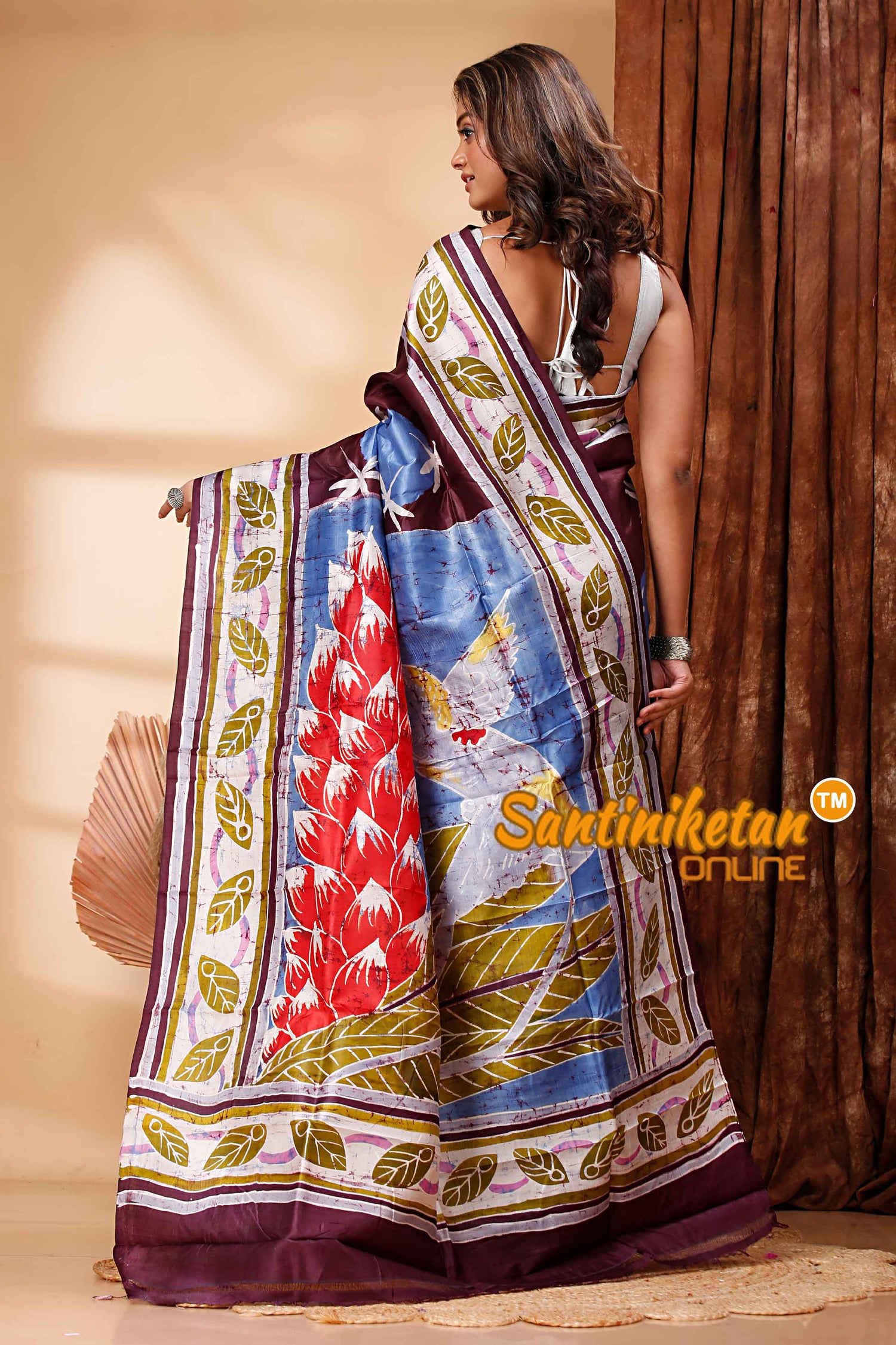 Hand Batik On Murshidabad Silk Saree SN202418260