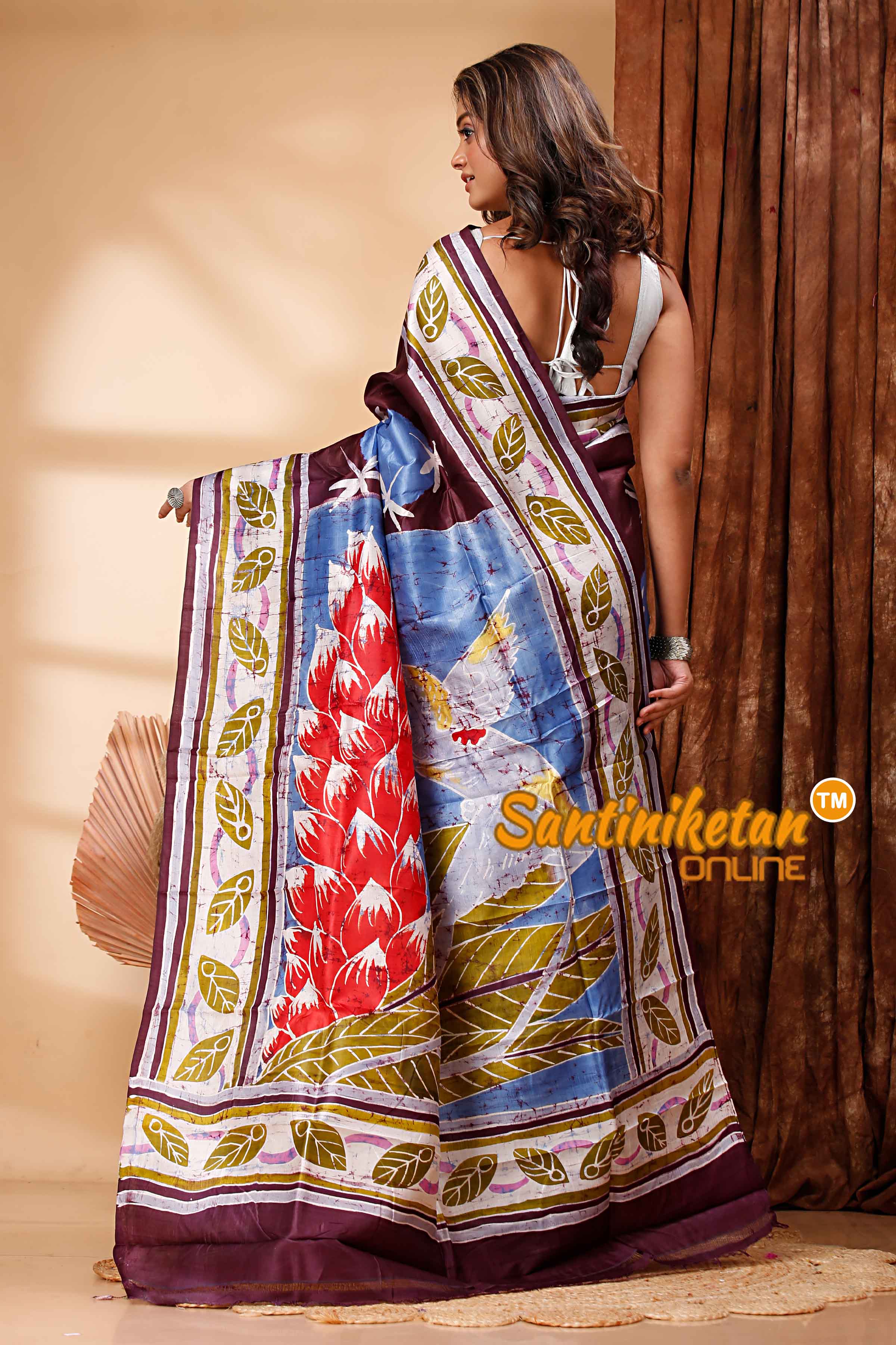 Hand Batik On Murshidabad Silk Saree SN202418260