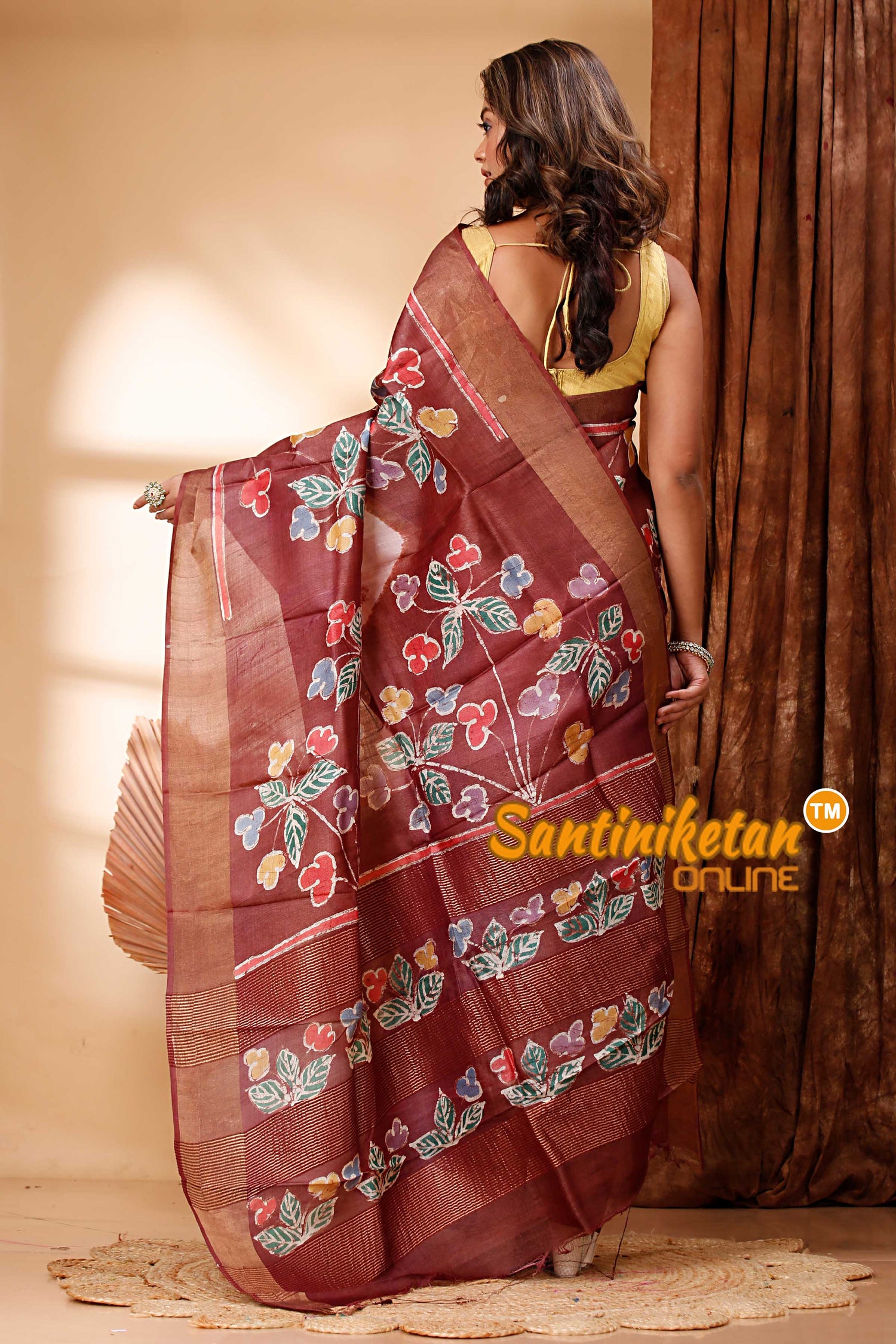 Hand Batik On Pure Zari Tussar Silk Saree SN202418395