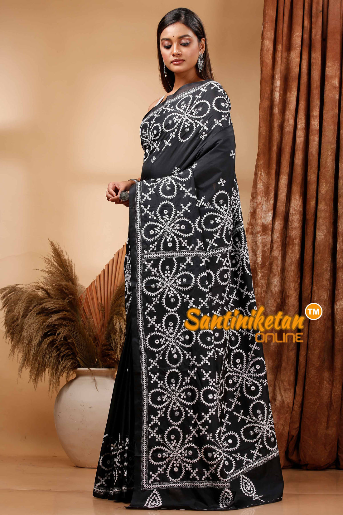 Butter Silk Gujrati Stitch Saree SN202419901