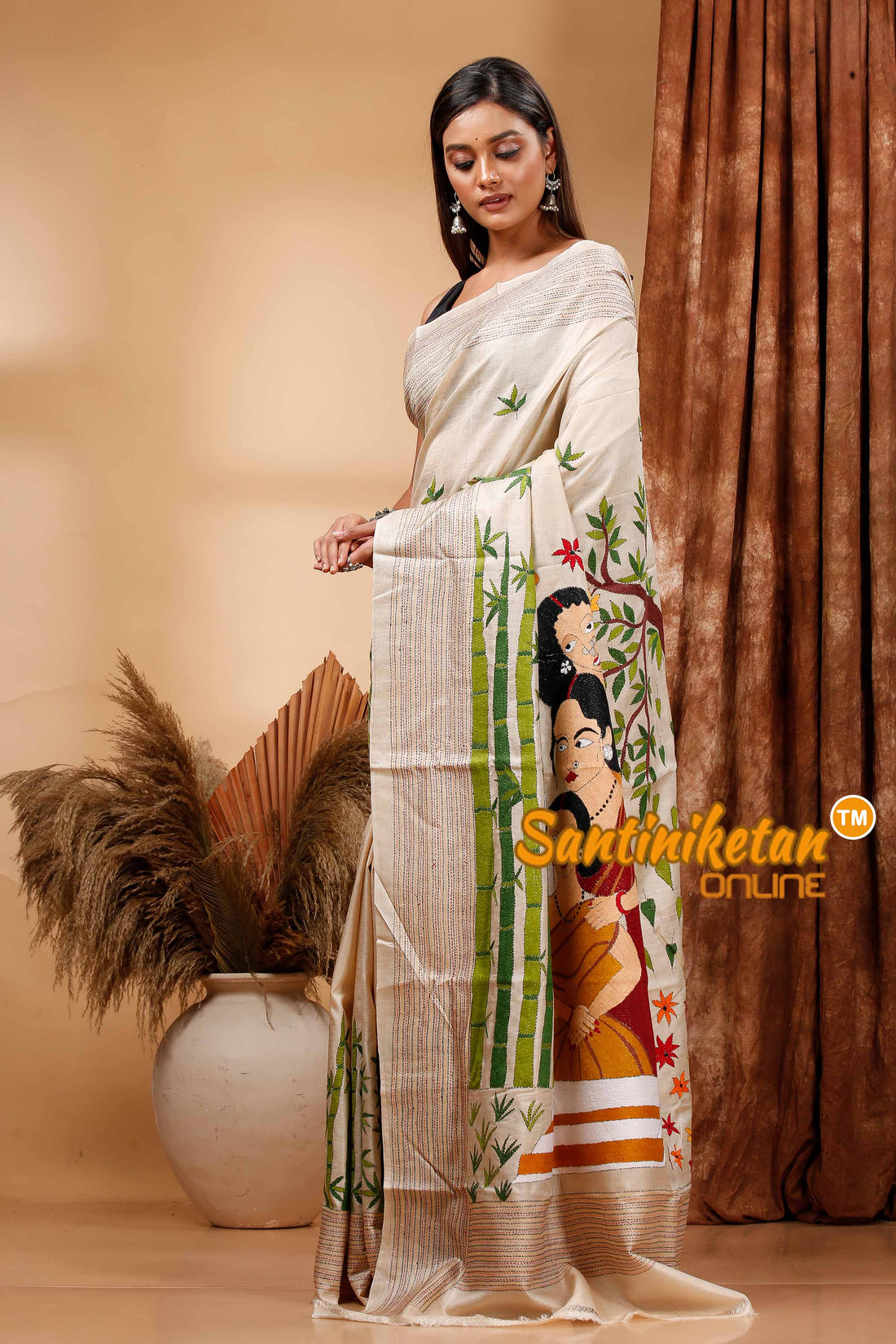 Pure Gachi Tussar Silk Kantha Stitch Saree SN202420206