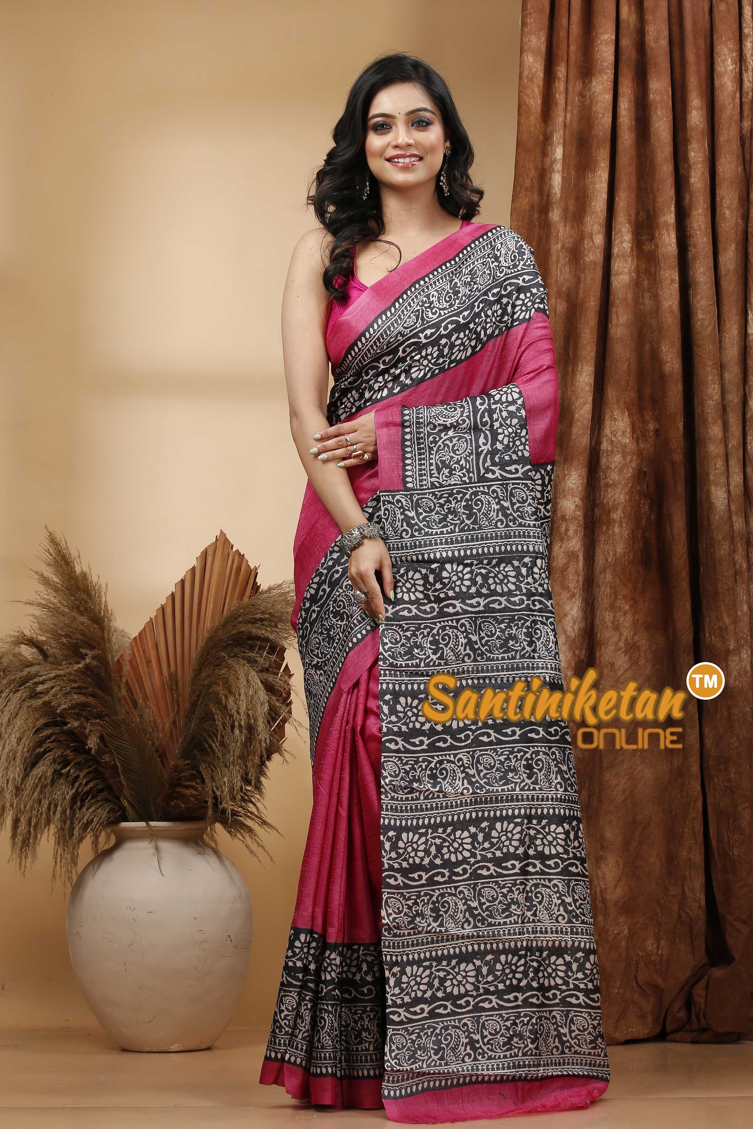 Pure Tussar Hand Block Painted Saree SN202420397