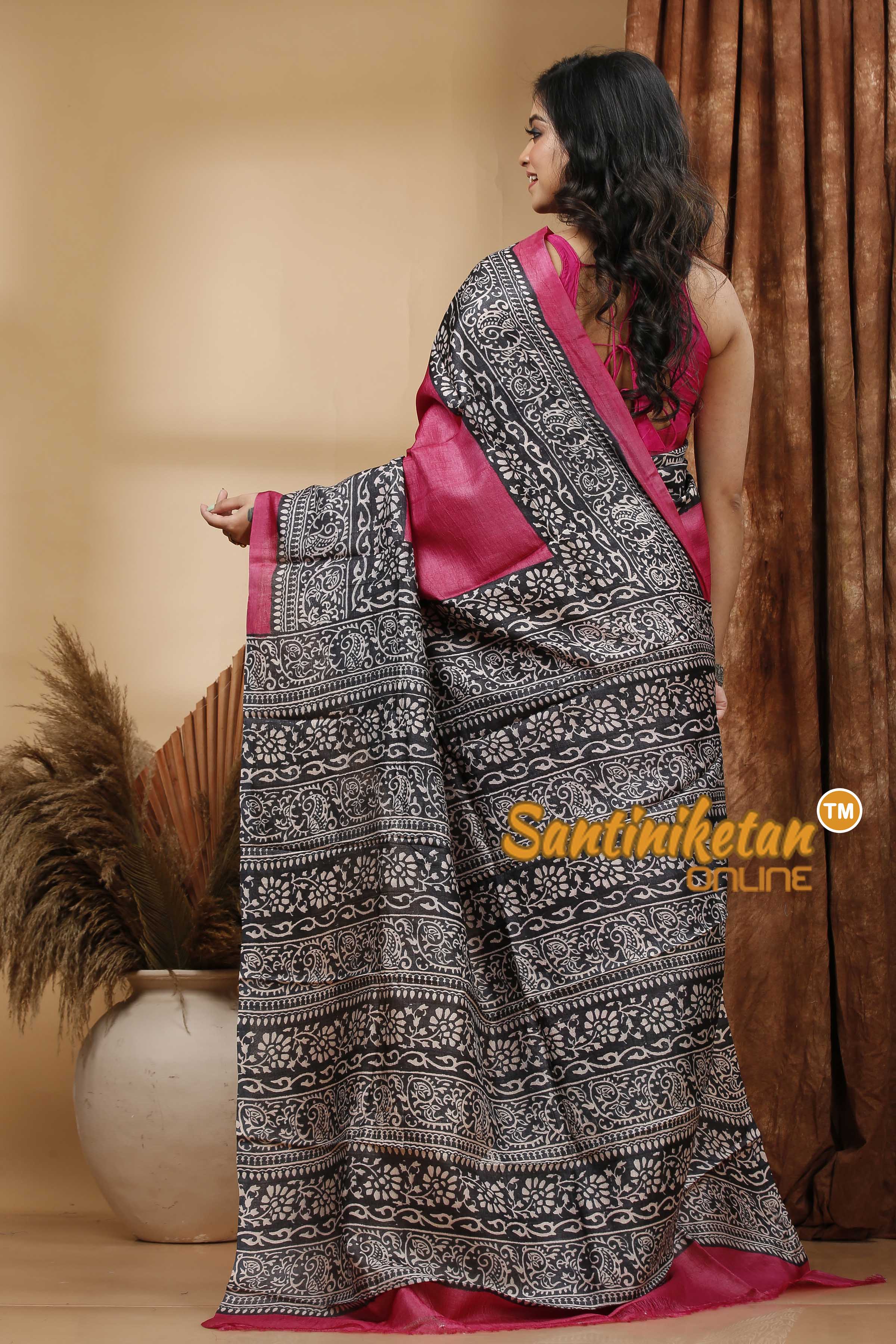 Pure Tussar Hand Block Painted Saree SN202420397