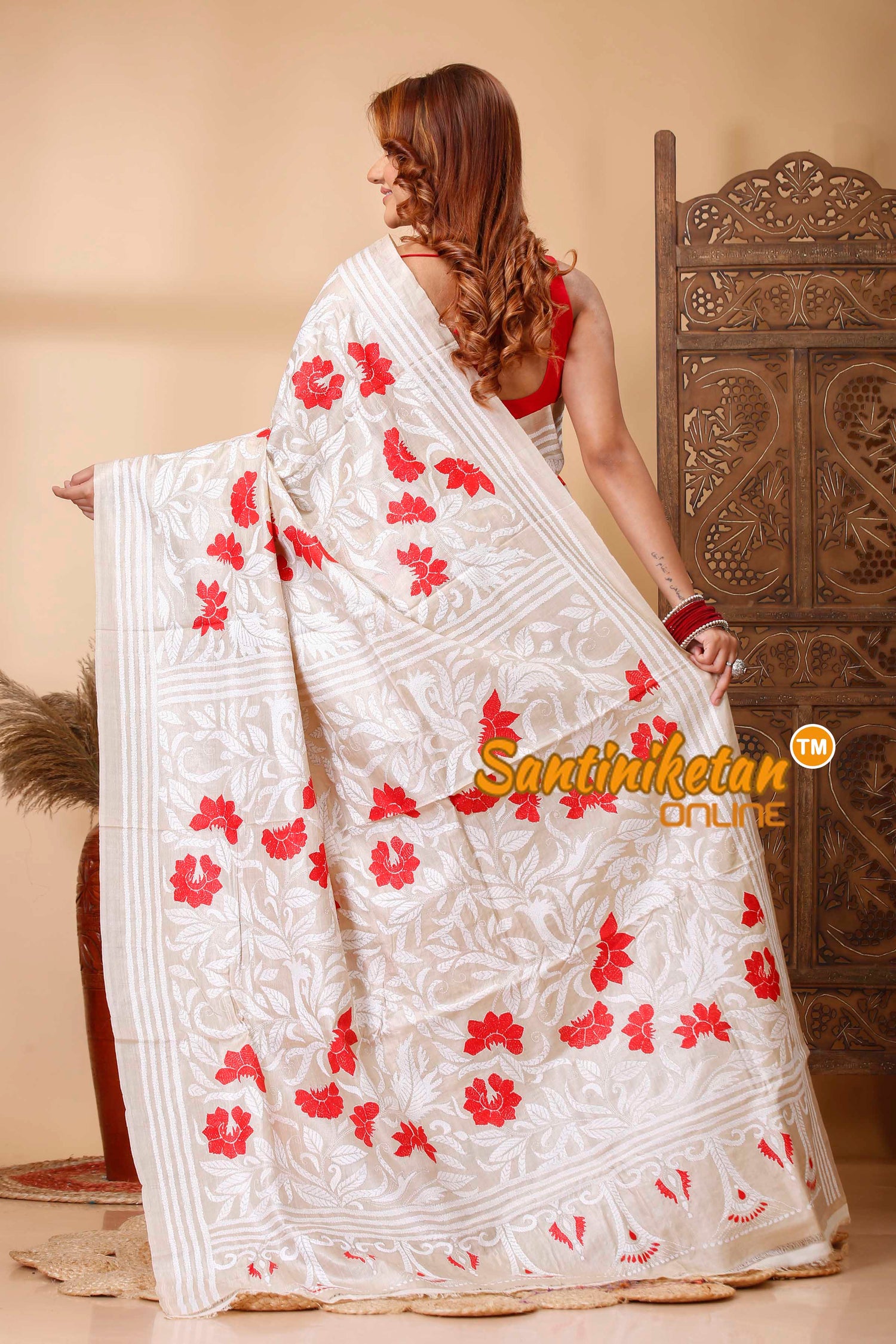Pure Gachi Tussar Silk Kantha Stitch Saree SN202521259