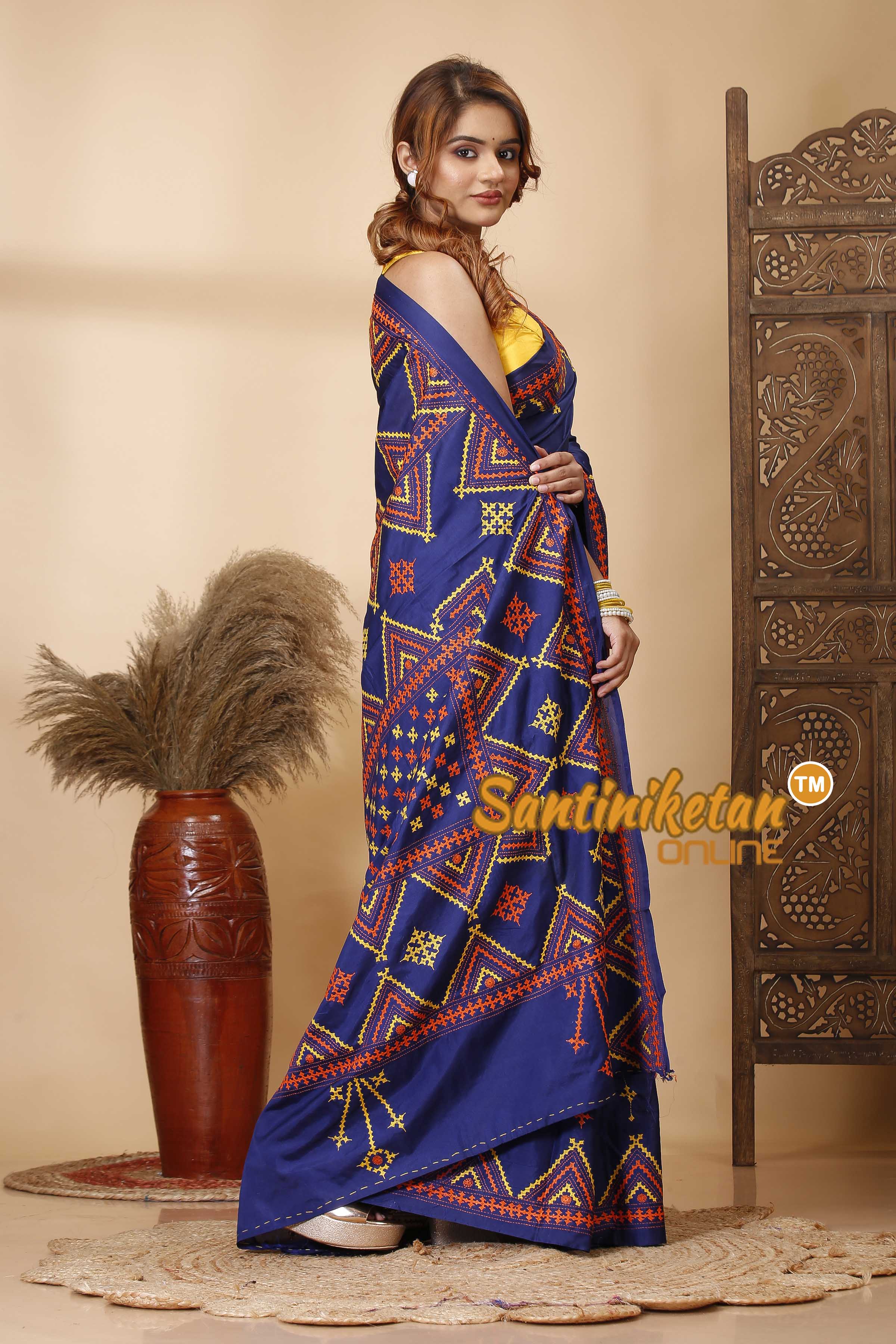 Butter Silk Gujrati Stitch Saree SN202521410