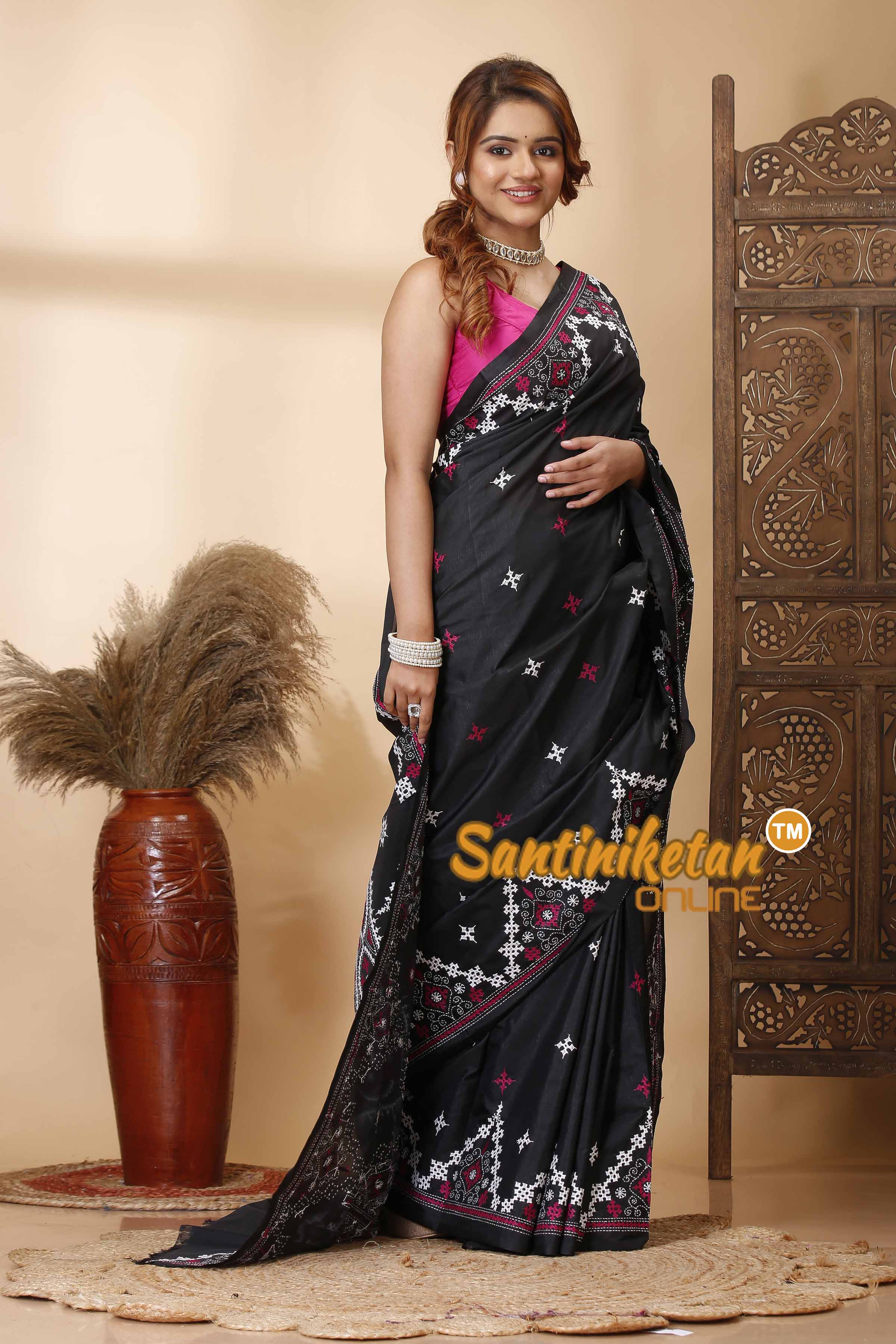 Butter Silk Gujrati Stitch Saree SN202521660
