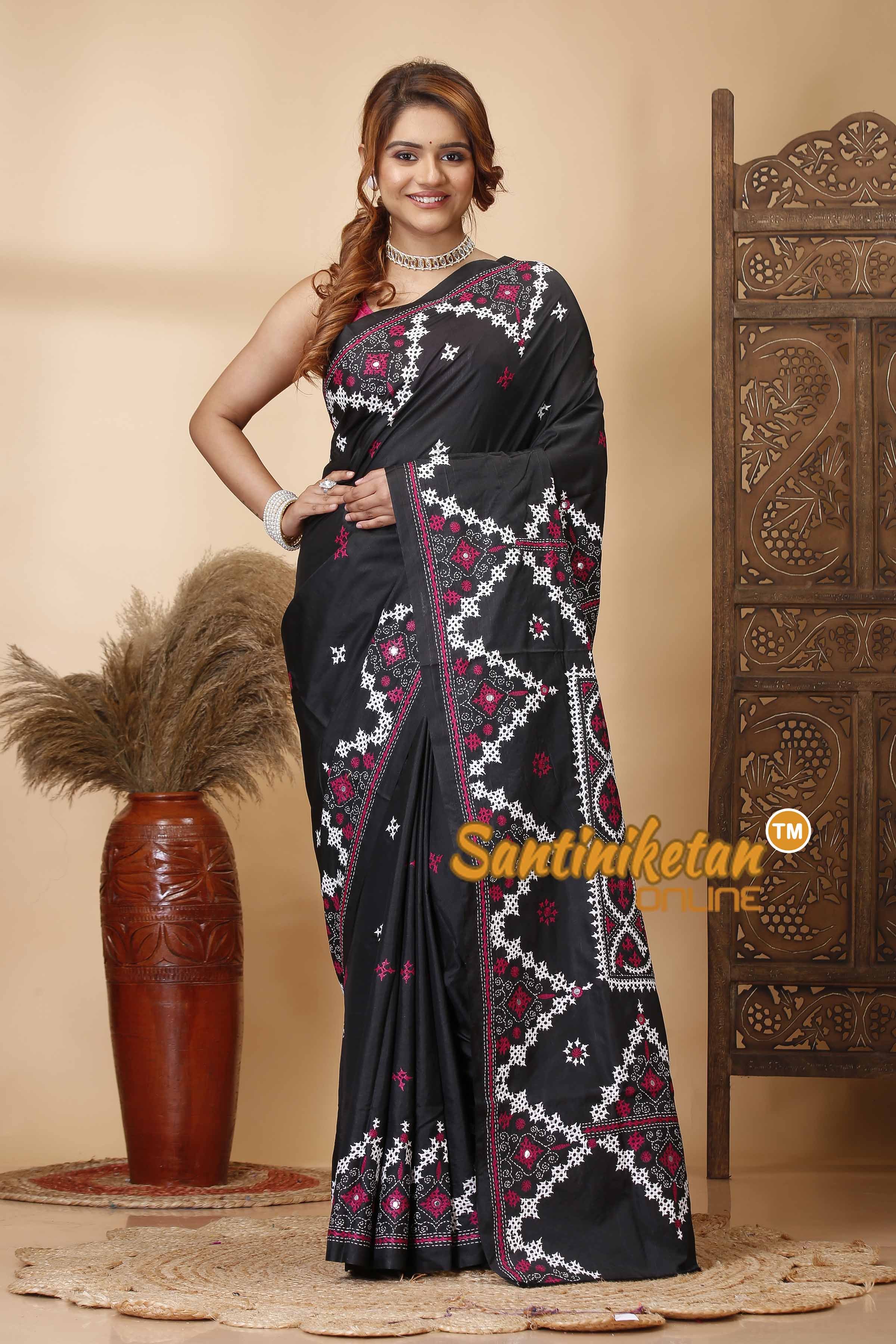 Butter Silk Gujrati Stitch Saree SN202521666