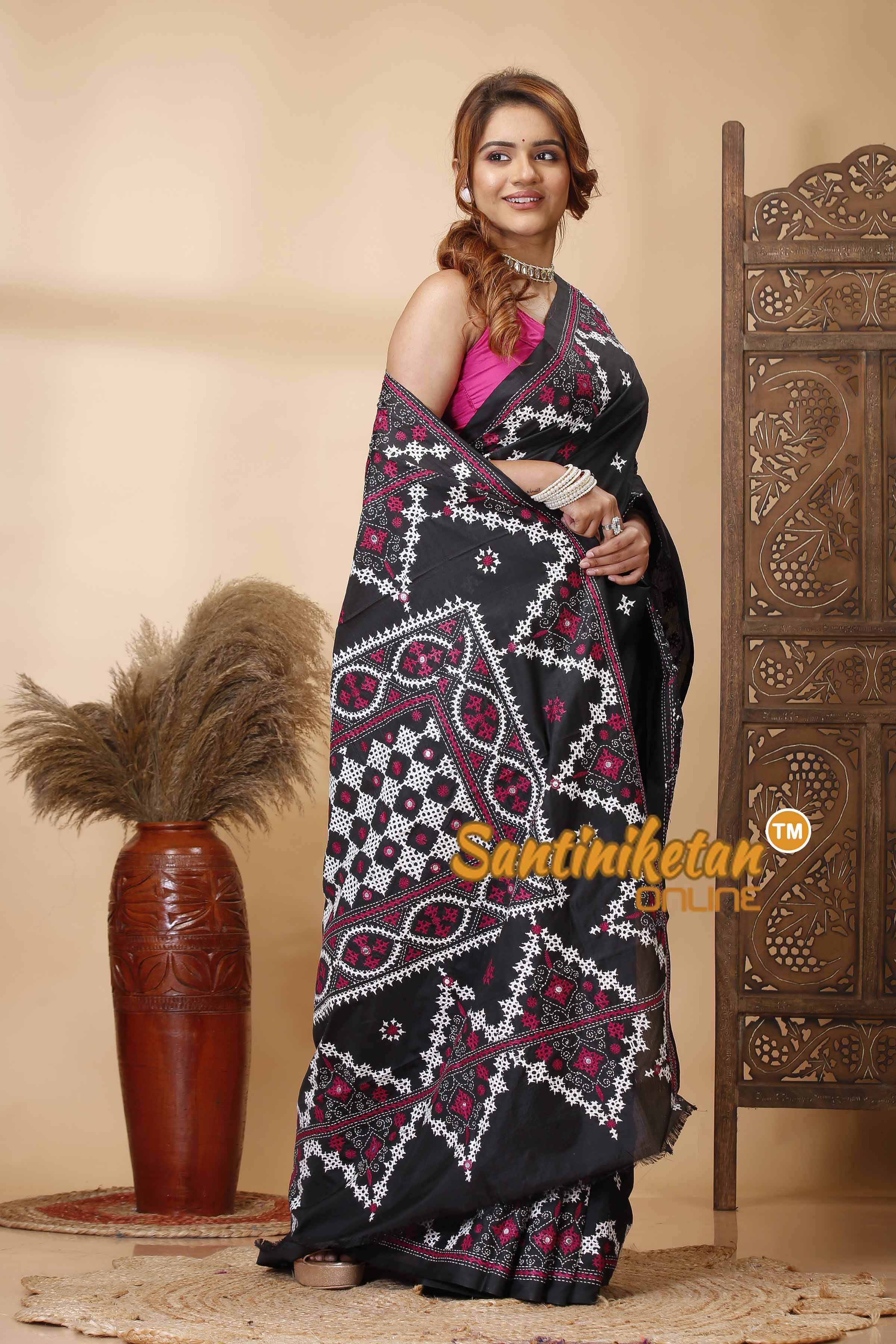 Butter Silk Gujrati Stitch Saree SN202521666