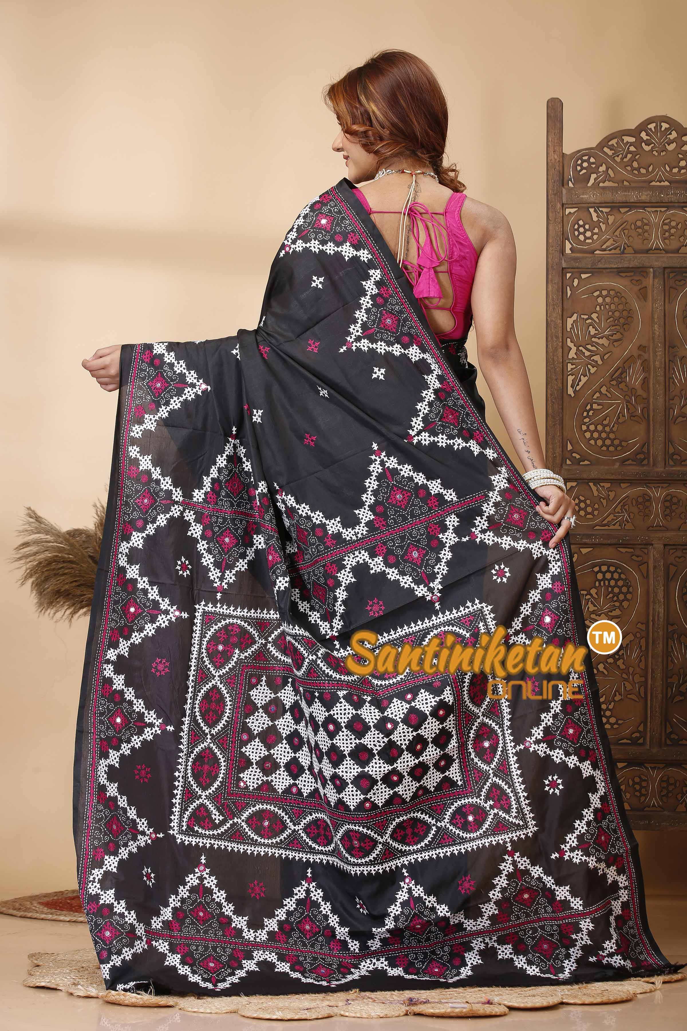 Butter Silk Gujrati Stitch Saree SN202521666