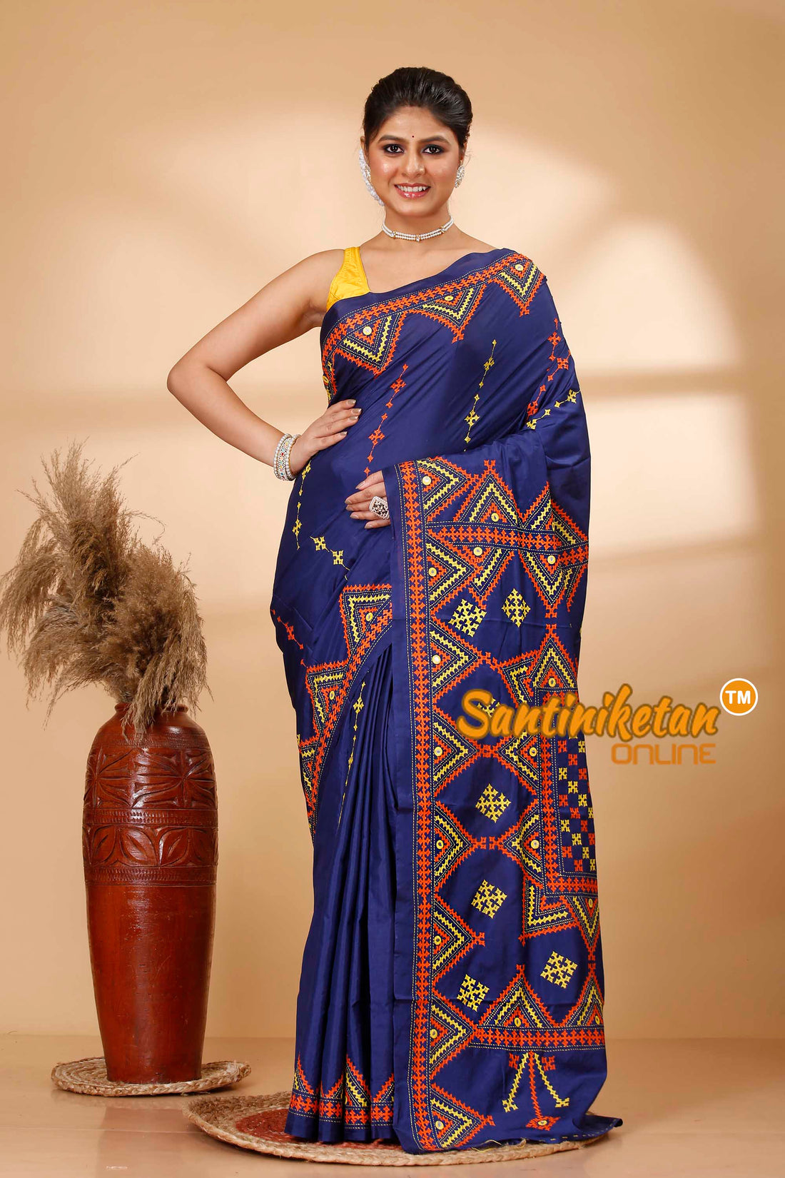 Butter Silk Gujrati Stitch Saree SN202521757