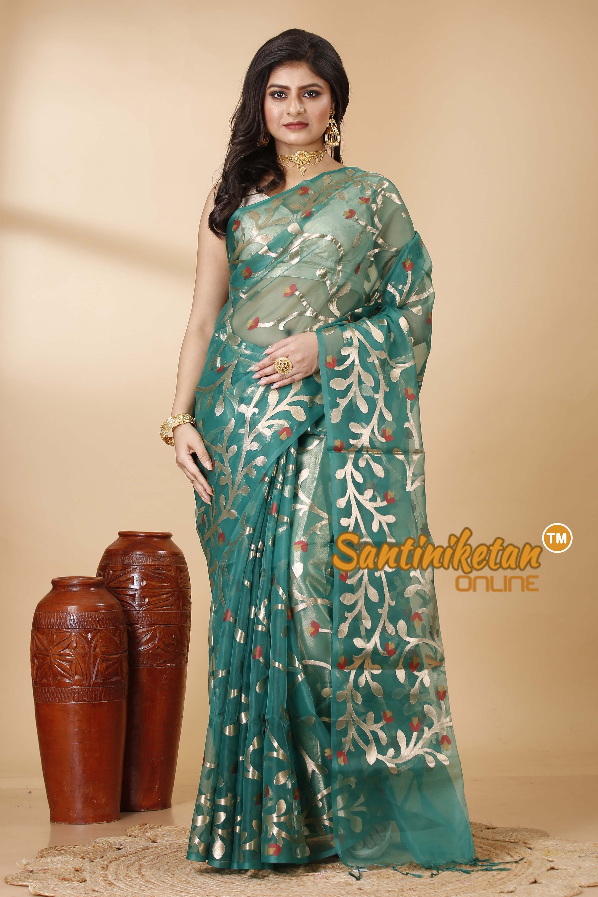 Resham Maslin Jamdani Saree SN202521758